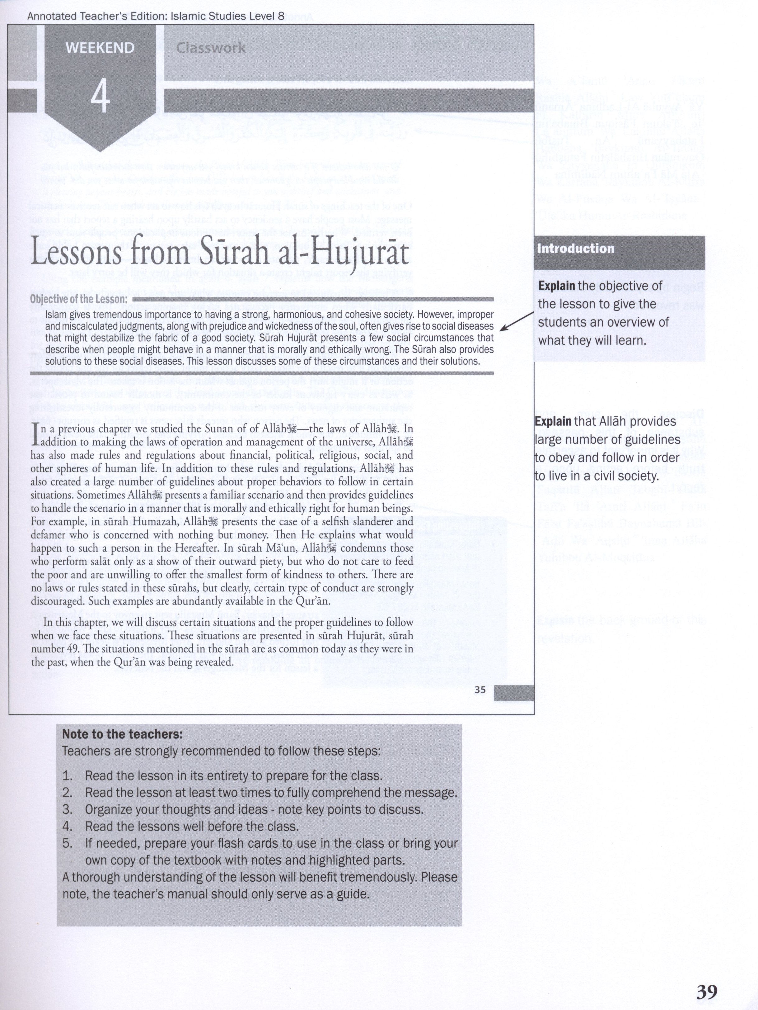 Weekend Learning Islamic Studies Teacher Manual Level 8