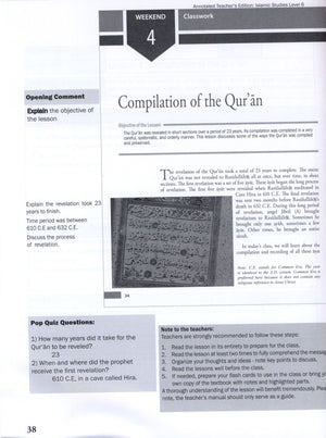 Weekend Learning Islamic Studies Teacher Manual Level 6
