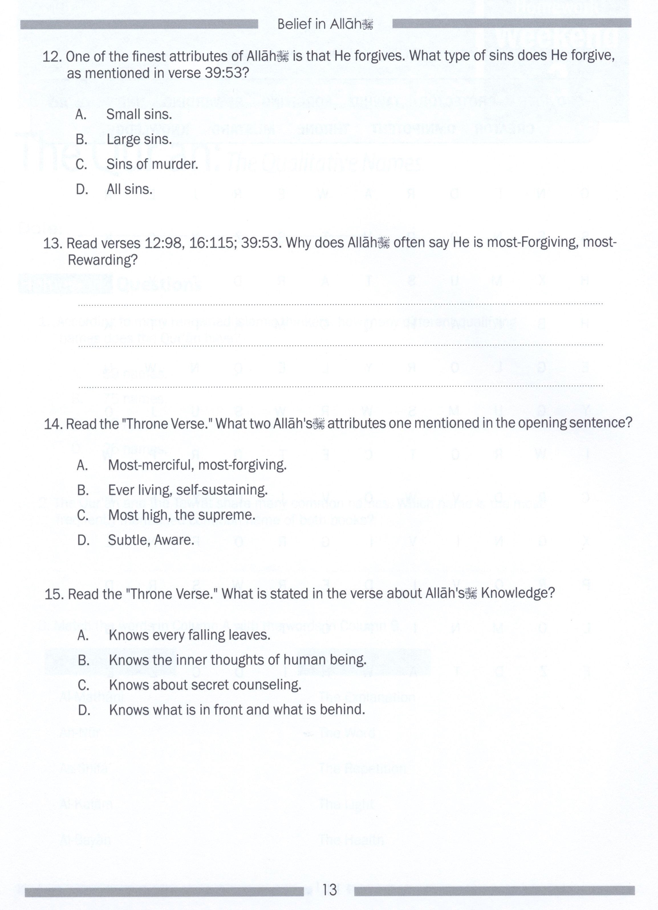 Weekend Learning Islamic Studies Workbook Level 7