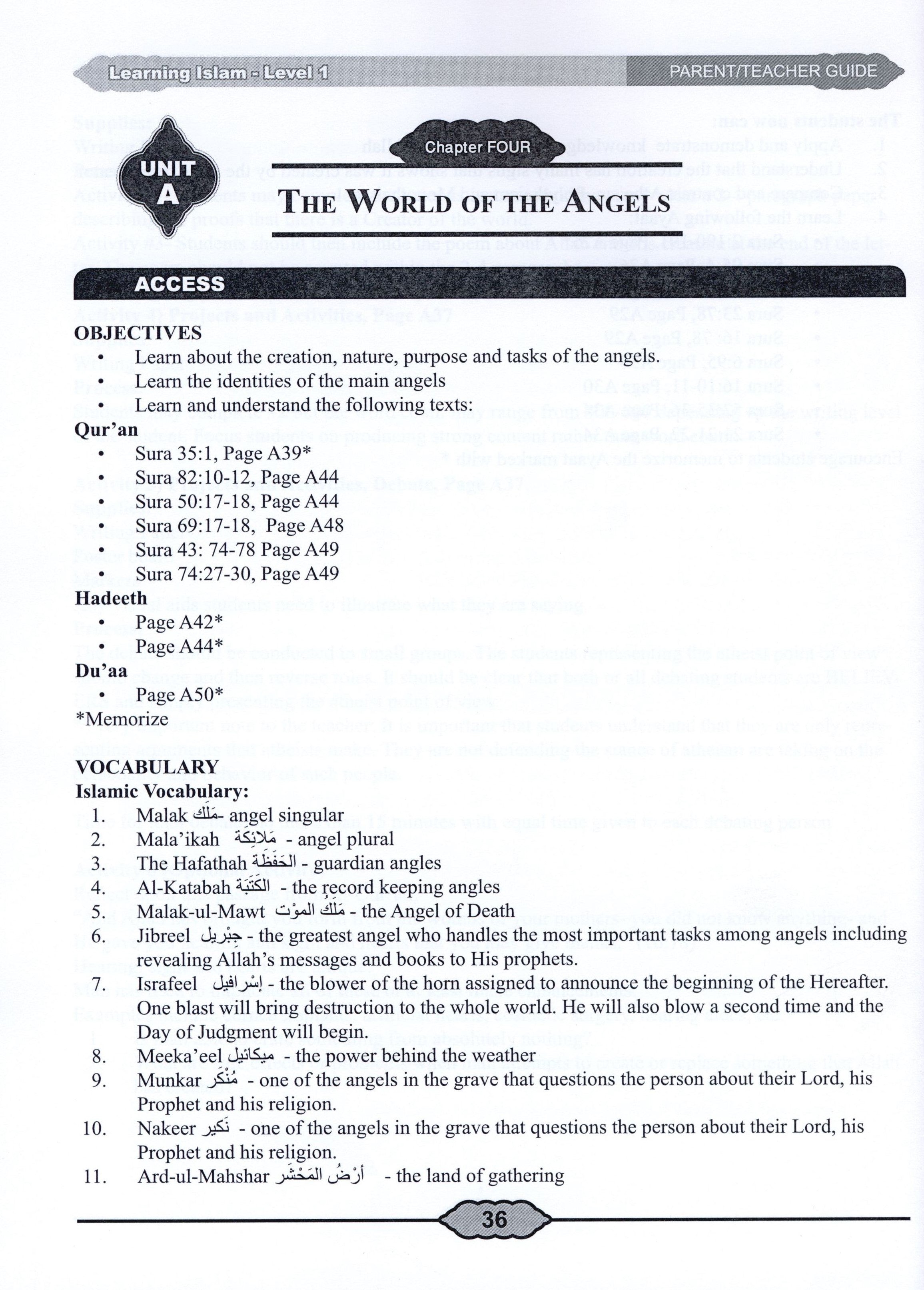 Learning Islam Teacher Book Level 1 (6th Grade)