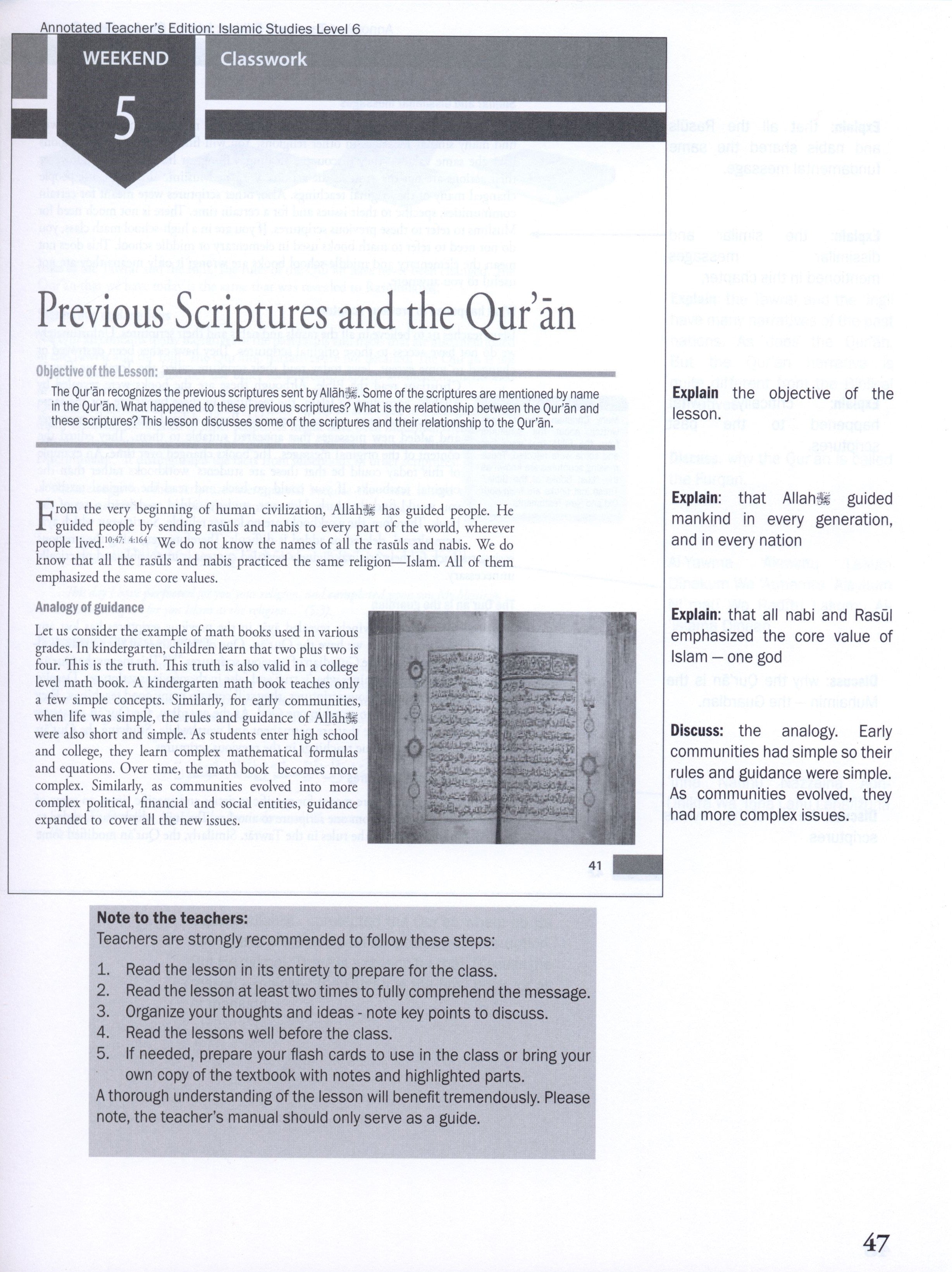 Weekend Learning Islamic Studies Teacher Manual Level 6