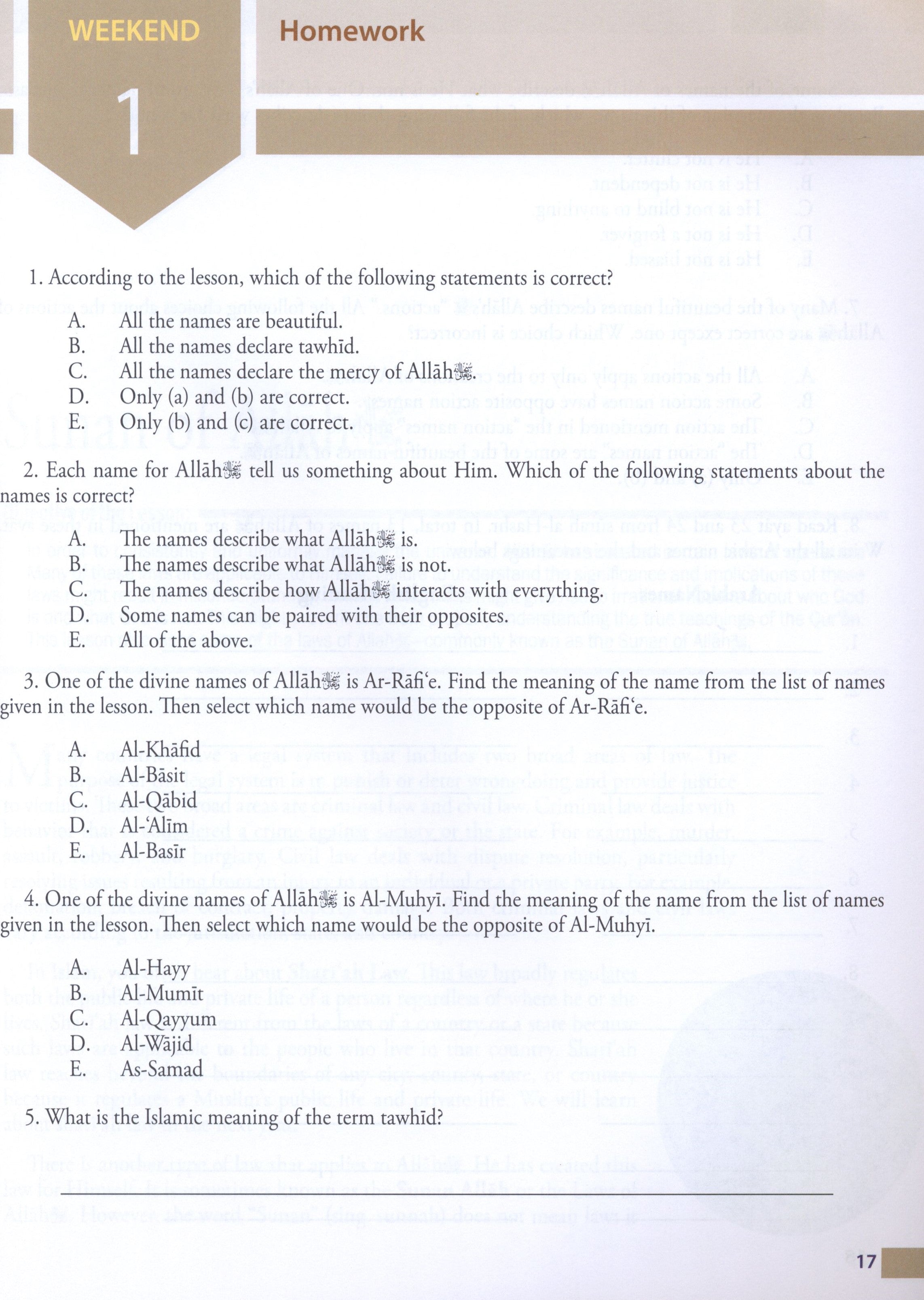 Weekend Learning Islamic Studies Level 8