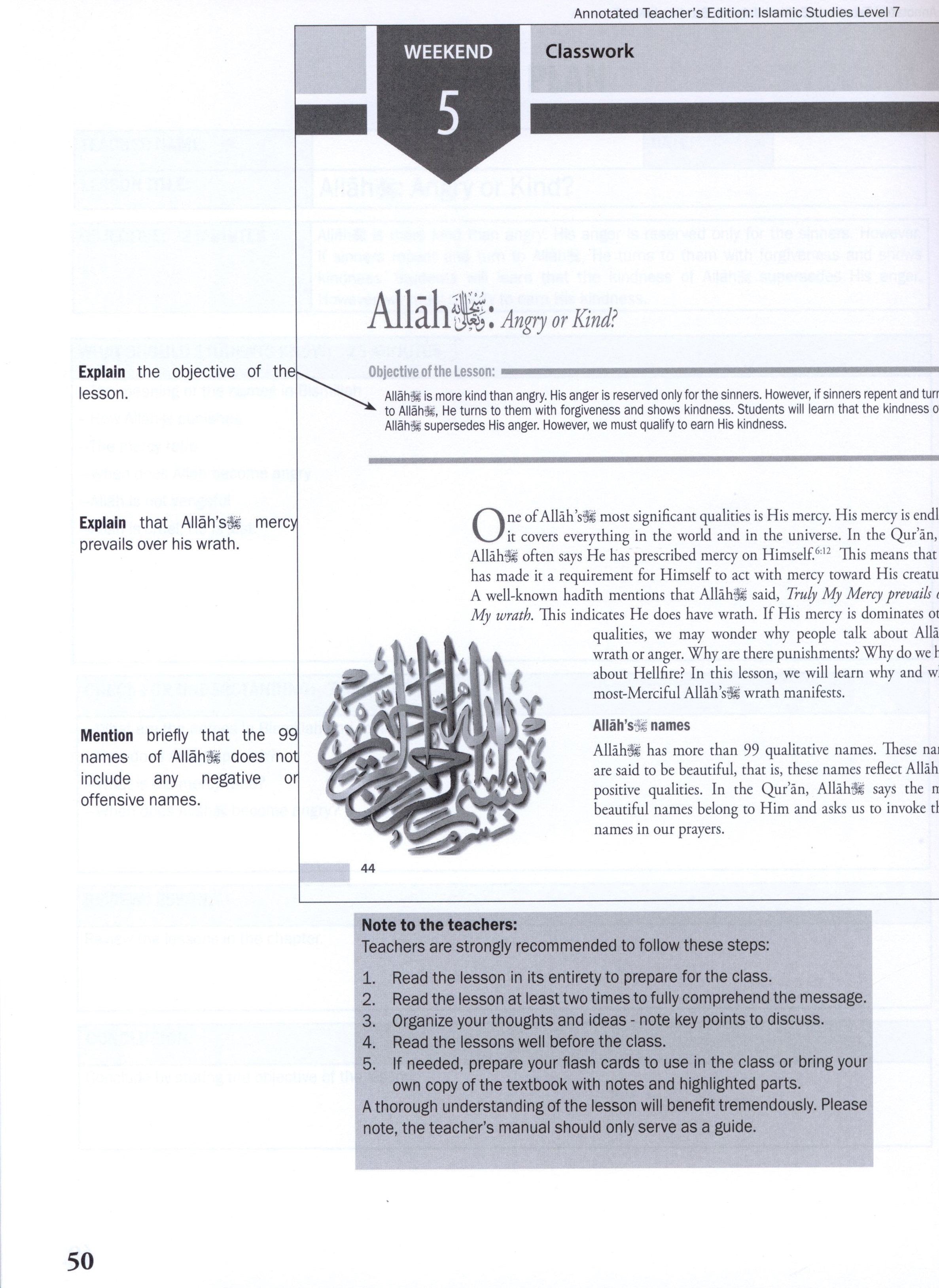 Weekend Learning Islamic Studies Teacher Manual Level 7