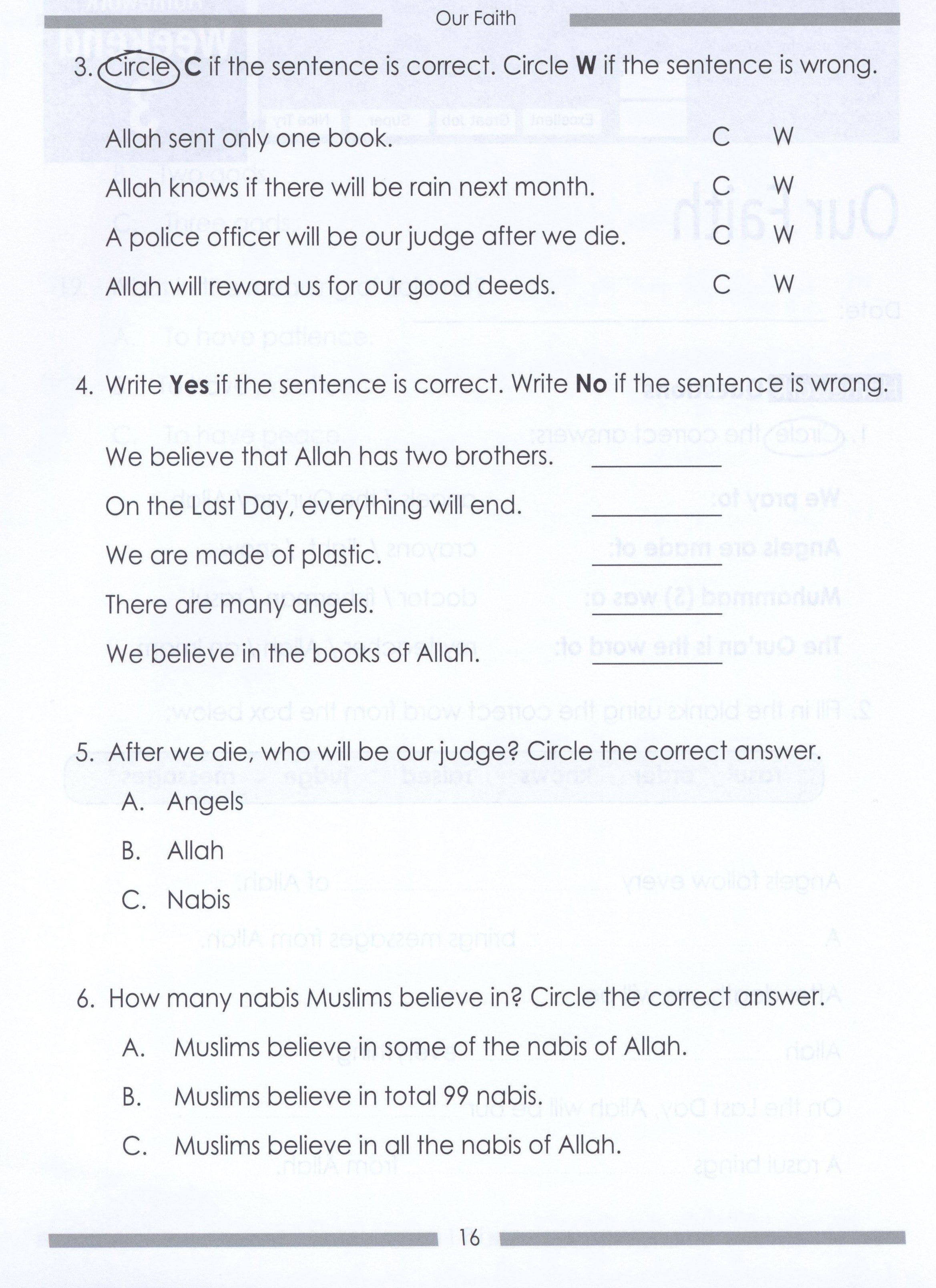 Weekend Learning Islamic Studies Workbook Level 1