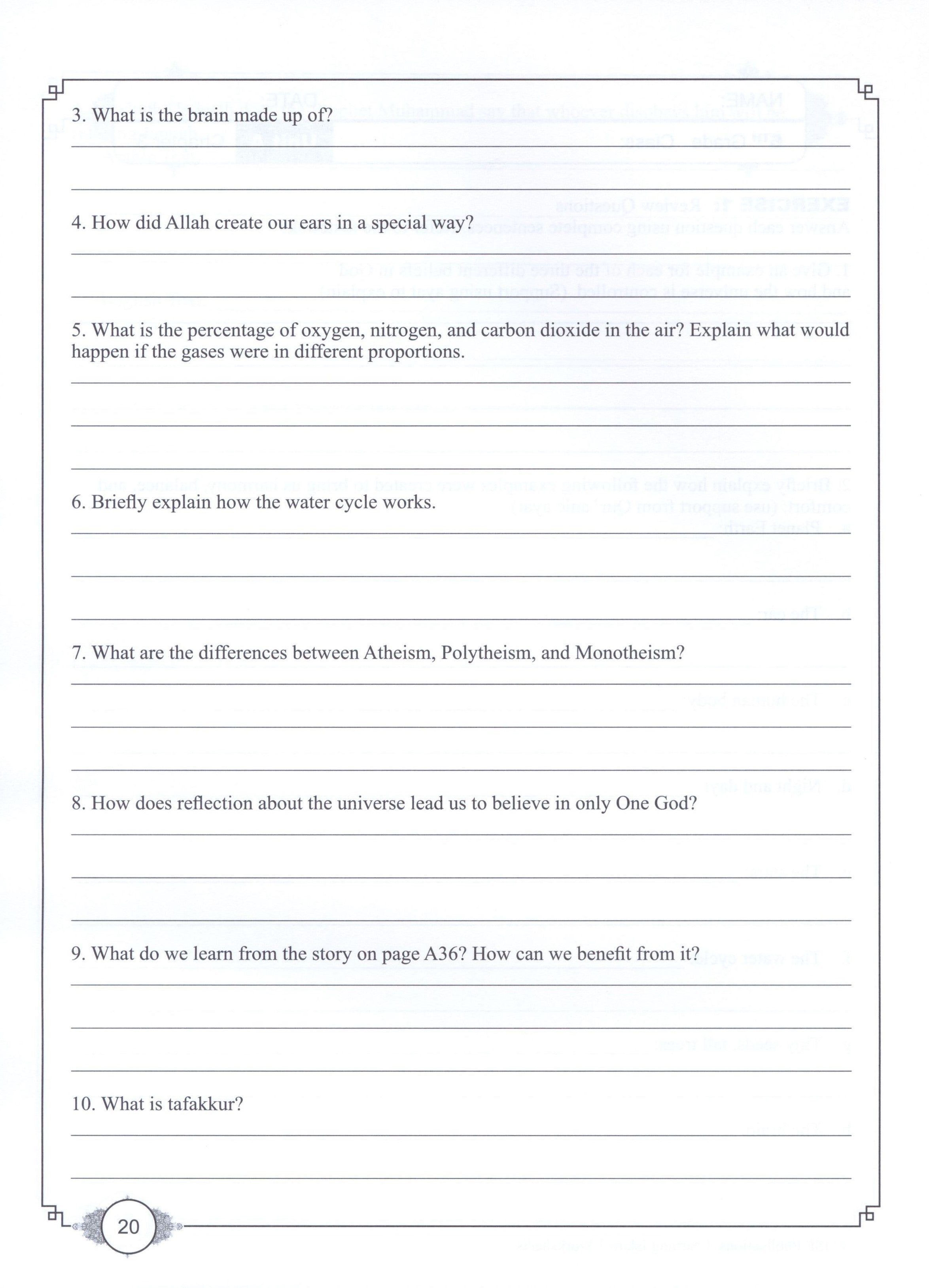 Learning Islam Workbook Level 1 (6th Grade)