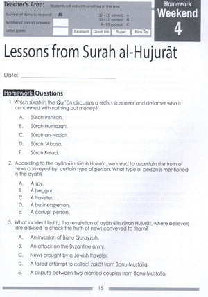 Weekend Learning Islamic Studies Workbook Level 8