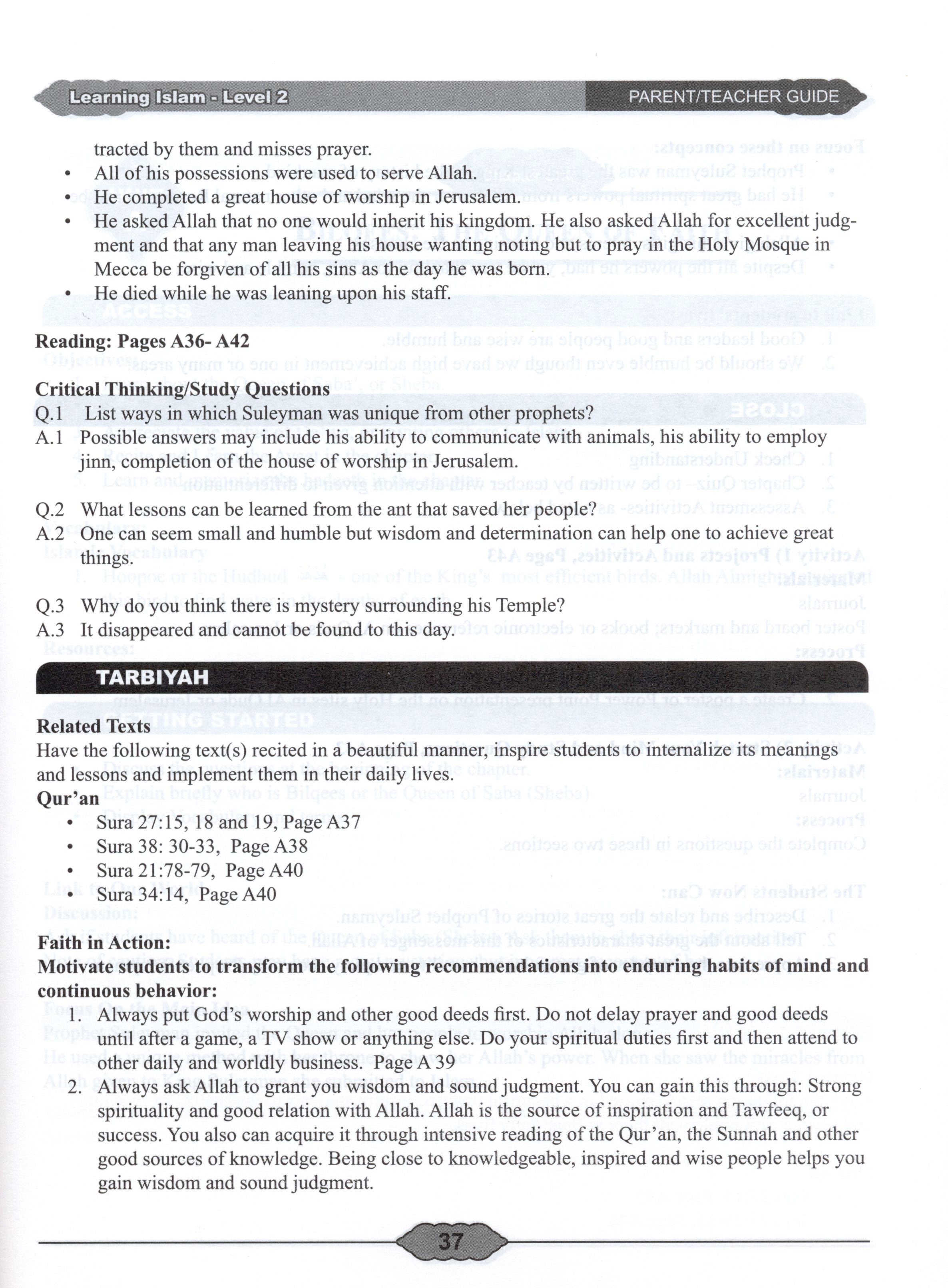 Learning Islam Teacher Book Level 2 (7th Grade)