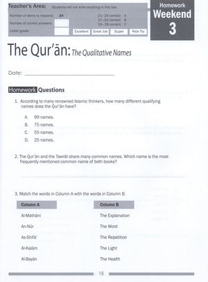Weekend Learning Islamic Studies Workbook Level 7