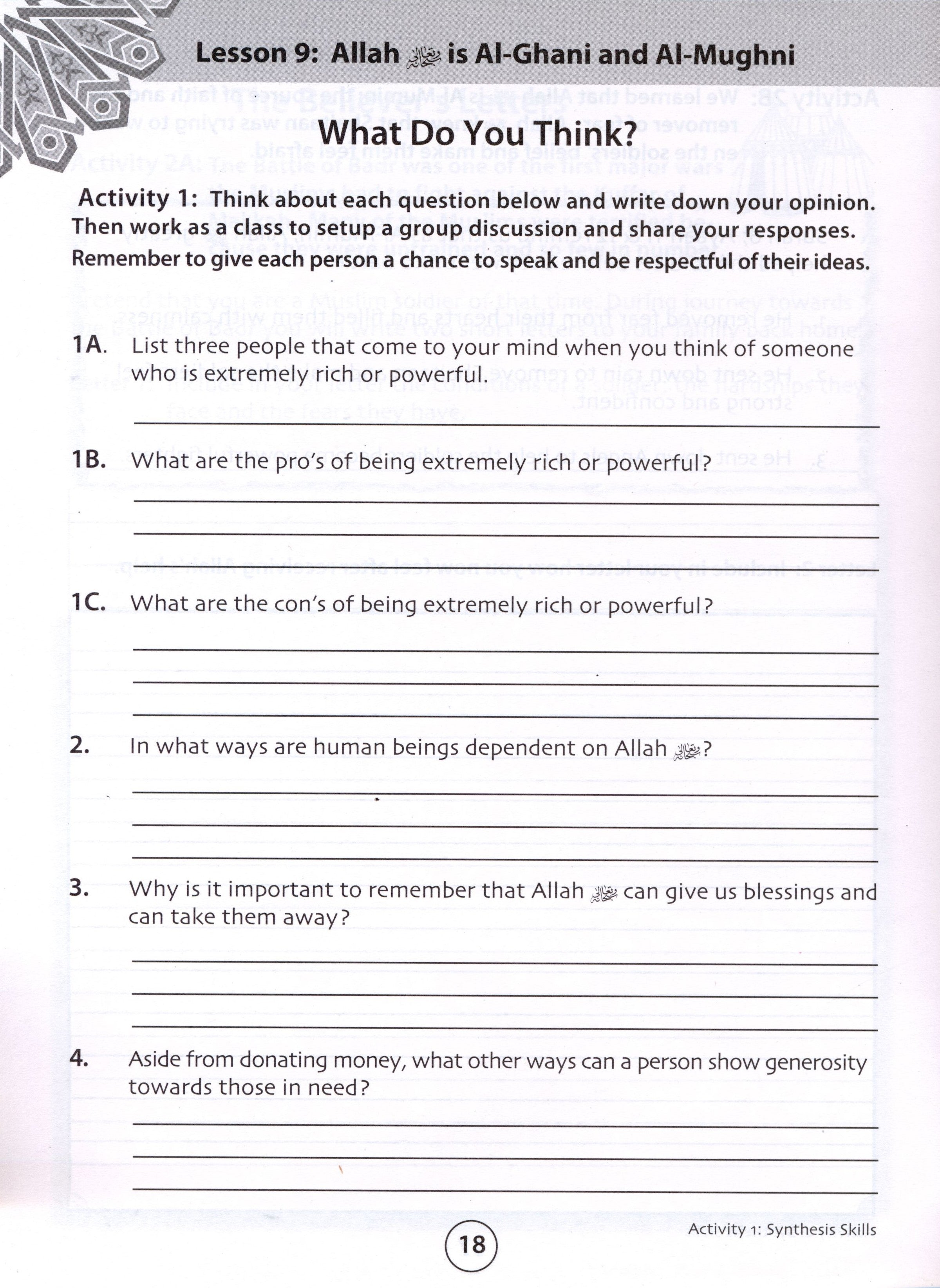 We Are Muslims Workbook Grade 6