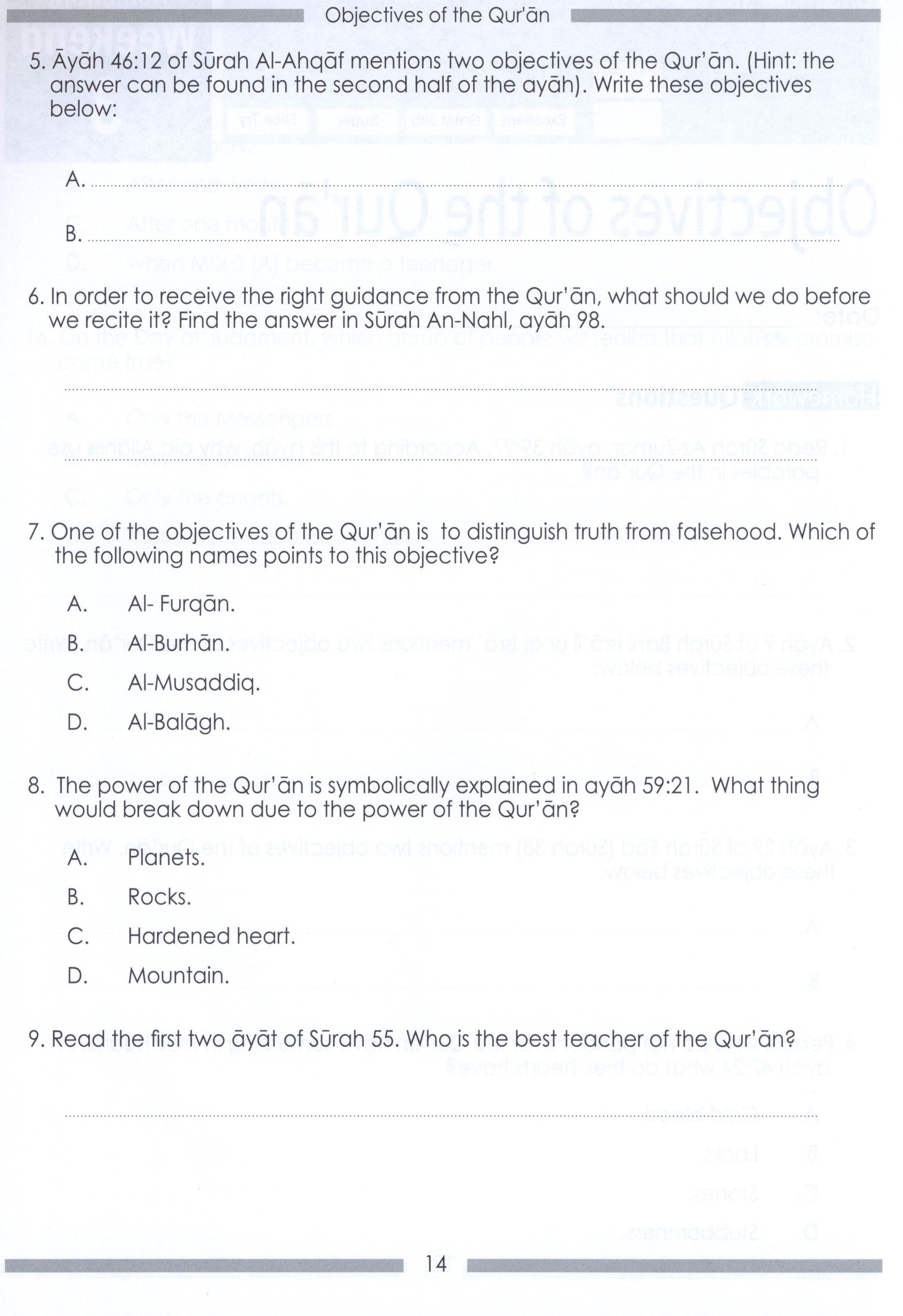 Weekend Learning Islamic Studies Workbook Level 6