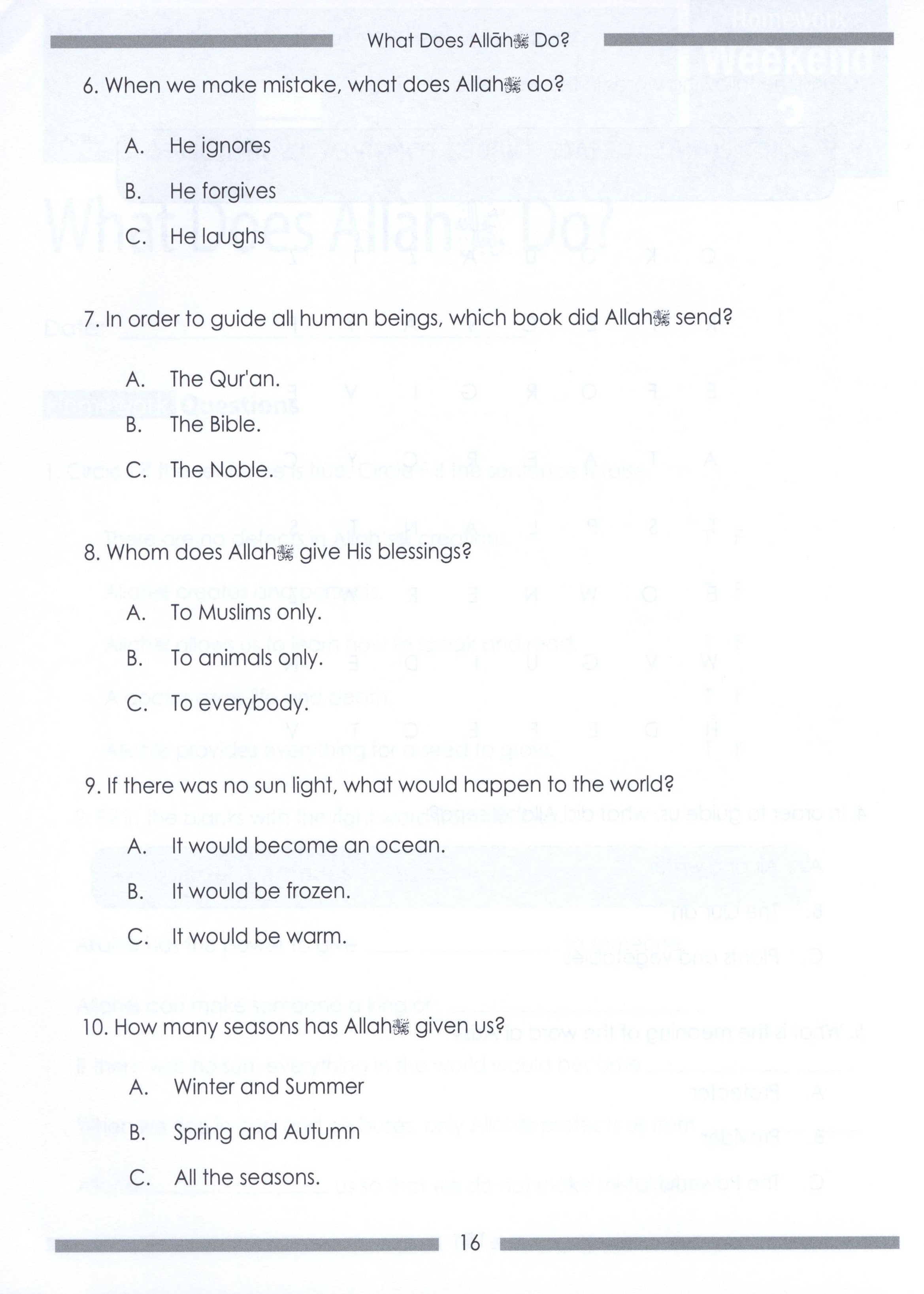 Weekend Learning Islamic Studies Workbook Level 2