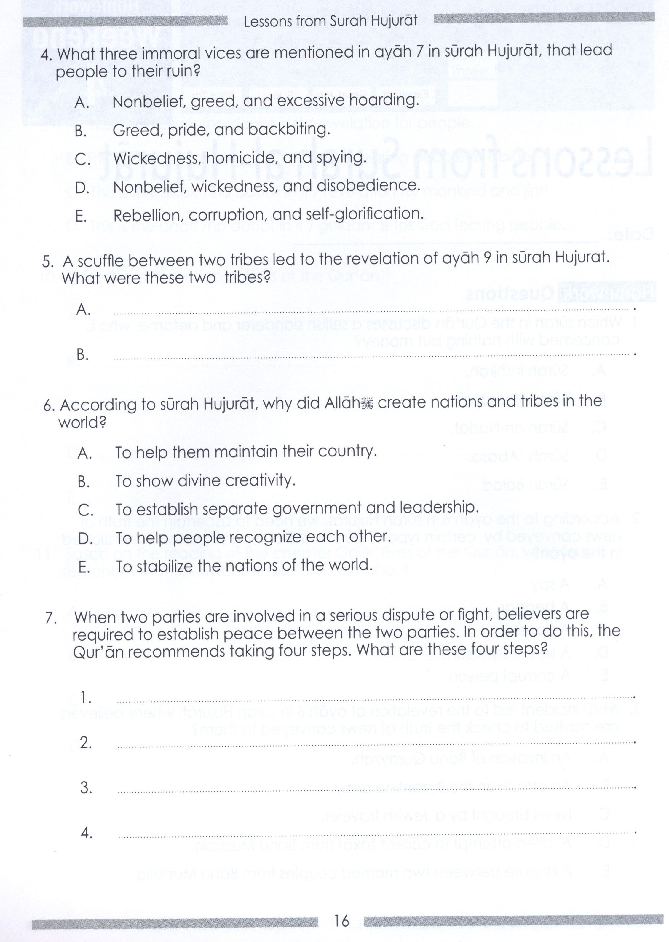 Weekend Learning Islamic Studies Workbook Level 8