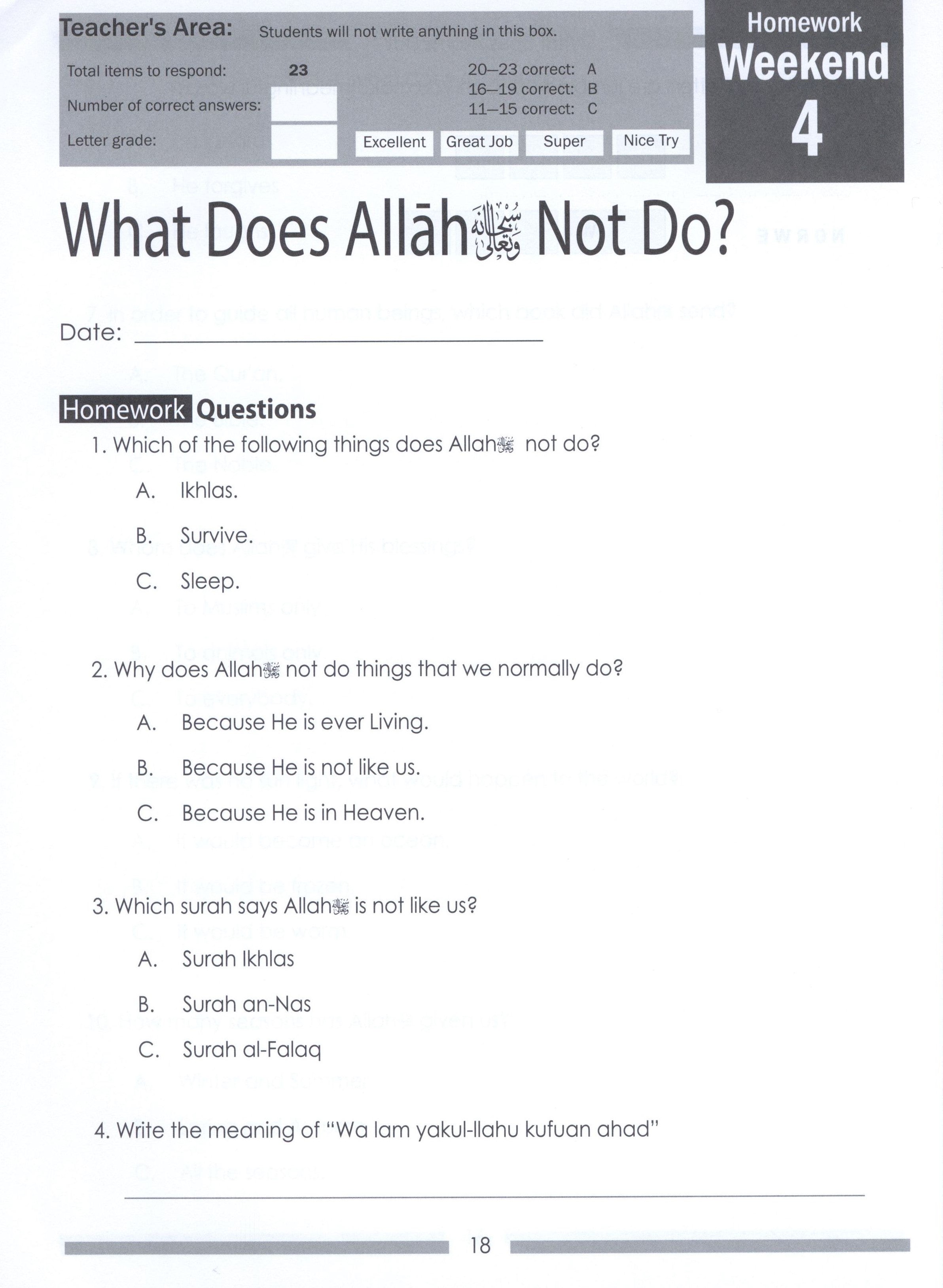 Weekend Learning Islamic Studies Workbook Level 2