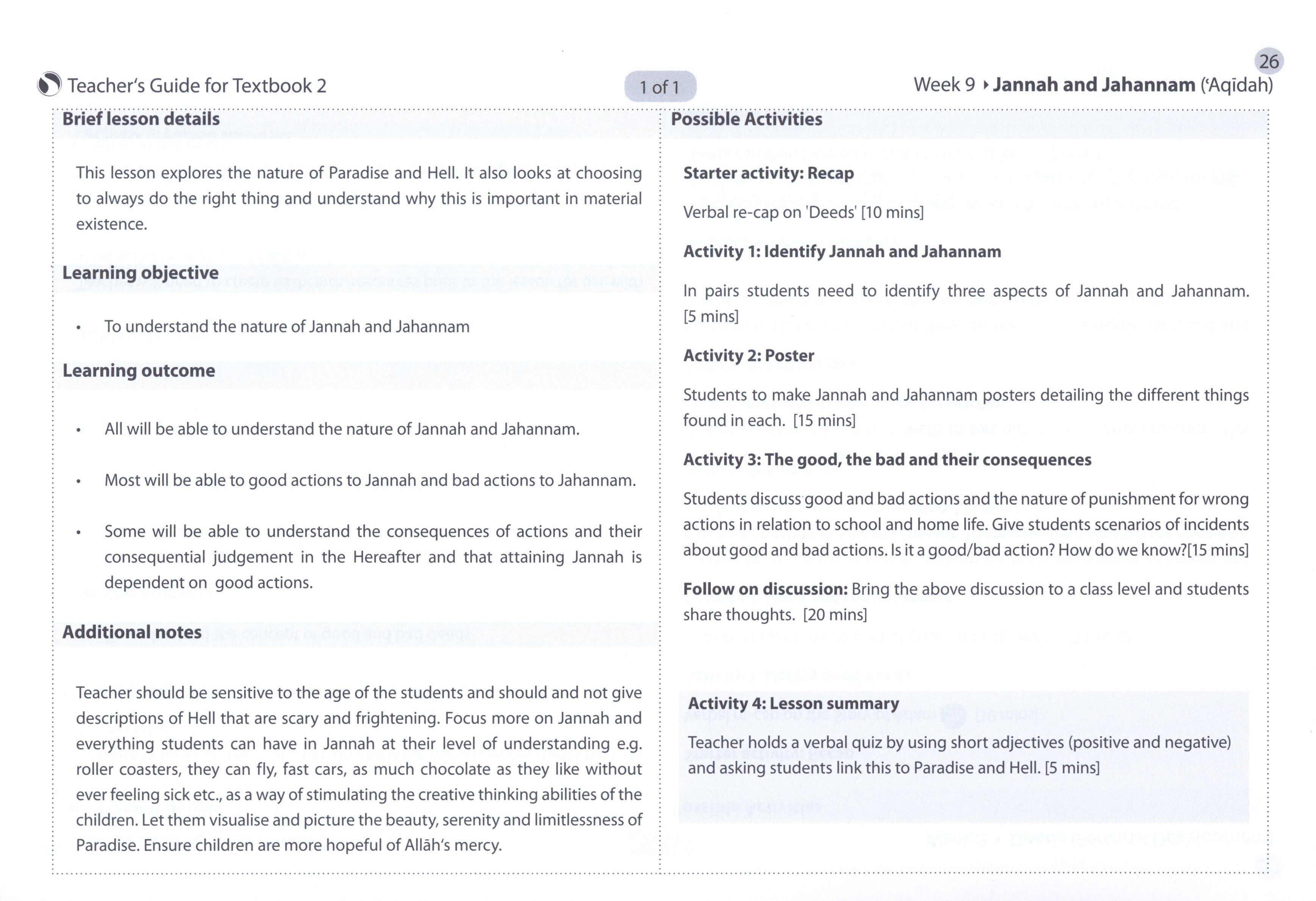 Safar Teacher’s Guide for Islamic Studies Book 2