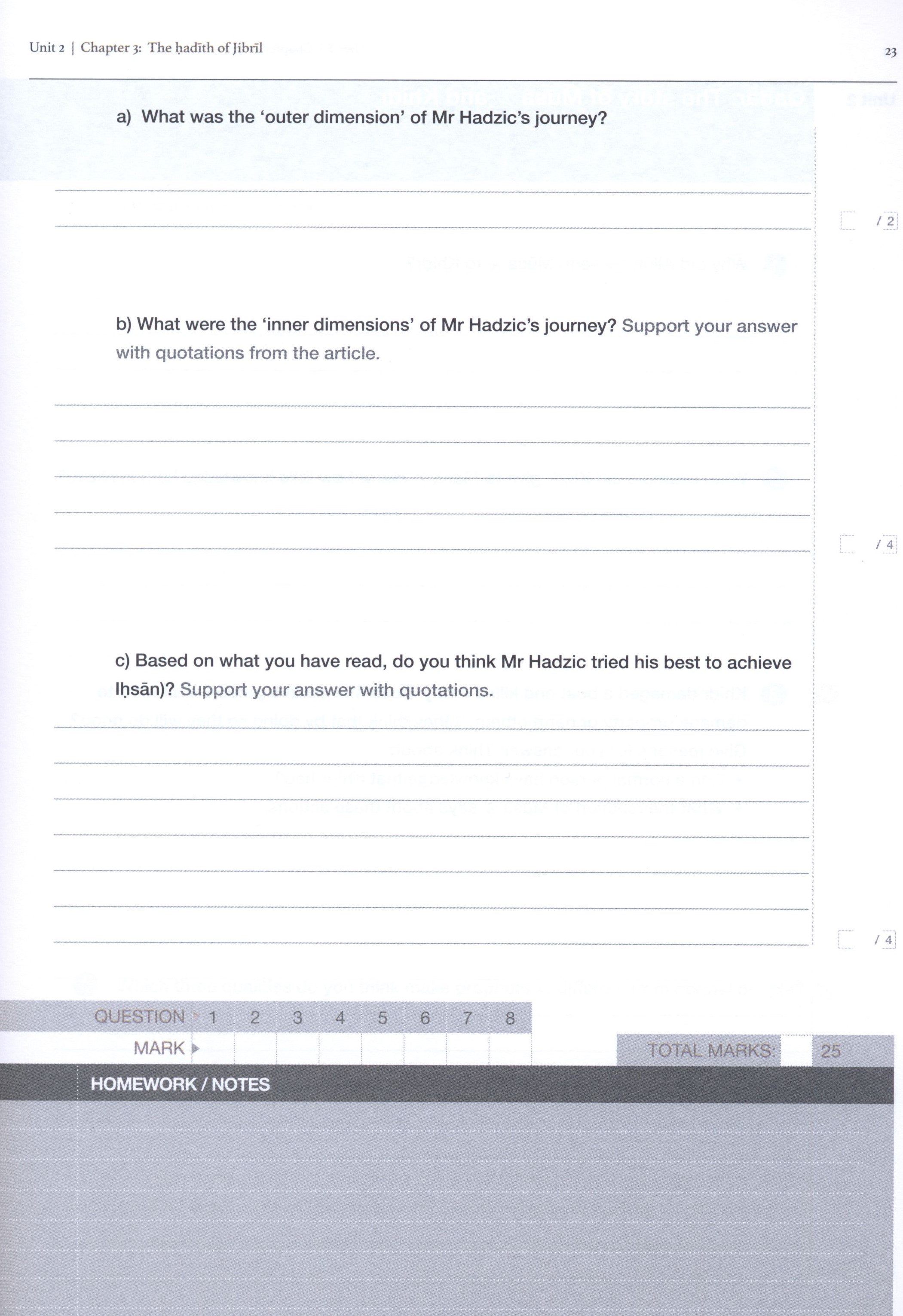Safar Islamic Studies Workbook 7