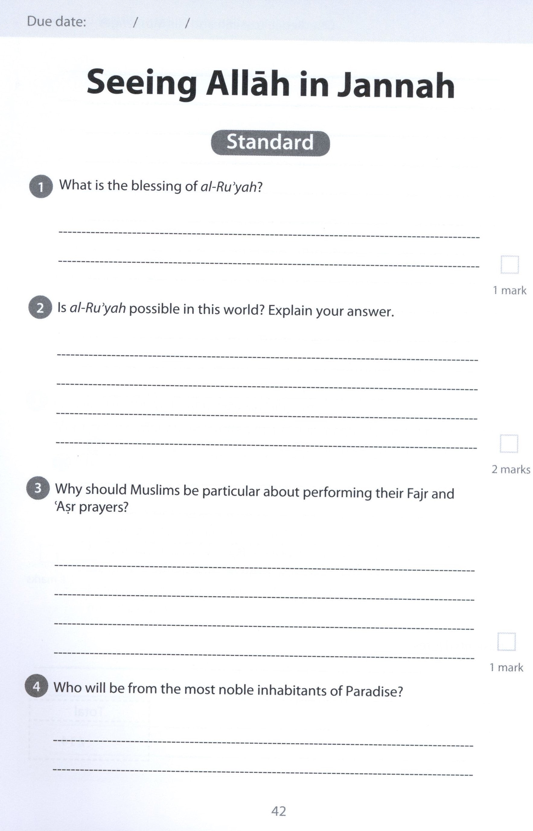 Safar Islamic Studies Workbook 6