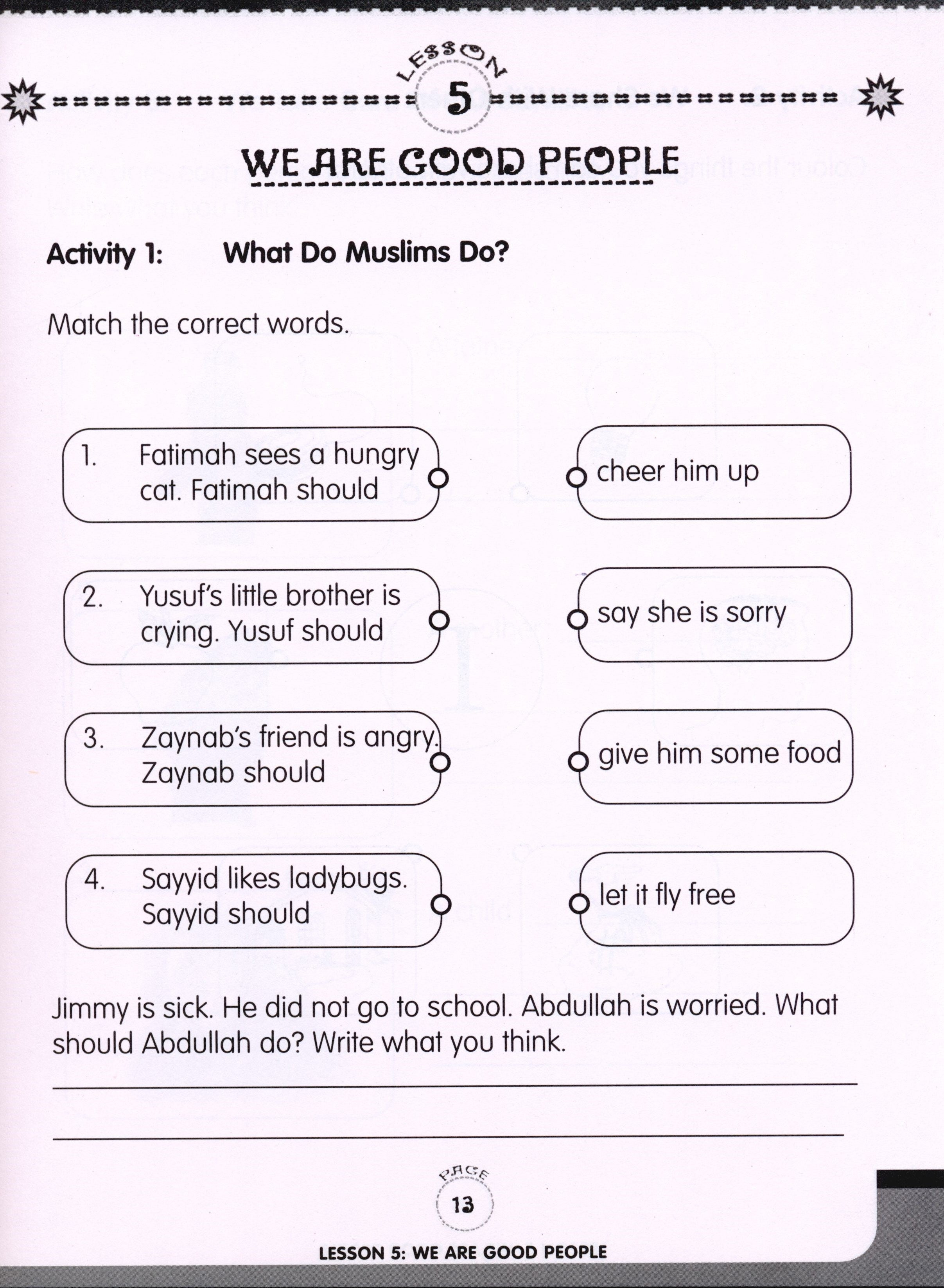 We Are Muslims Workbook Grade 1