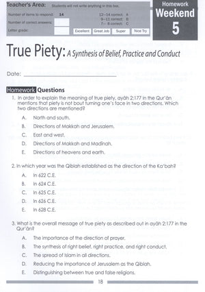 Weekend Learning Islamic Studies Workbook Level 8