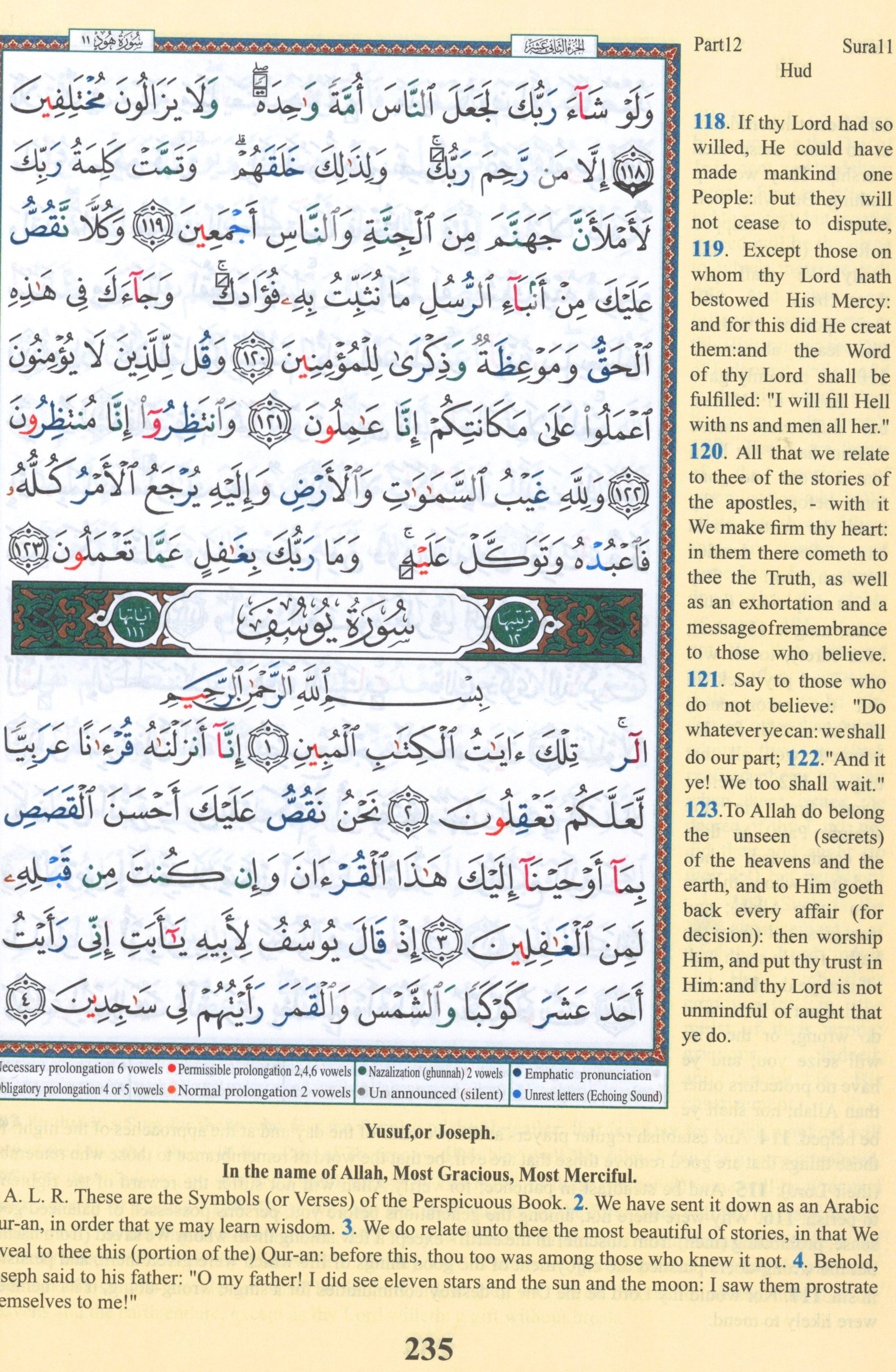 Tajweed Quran with English Translation 7 x 9