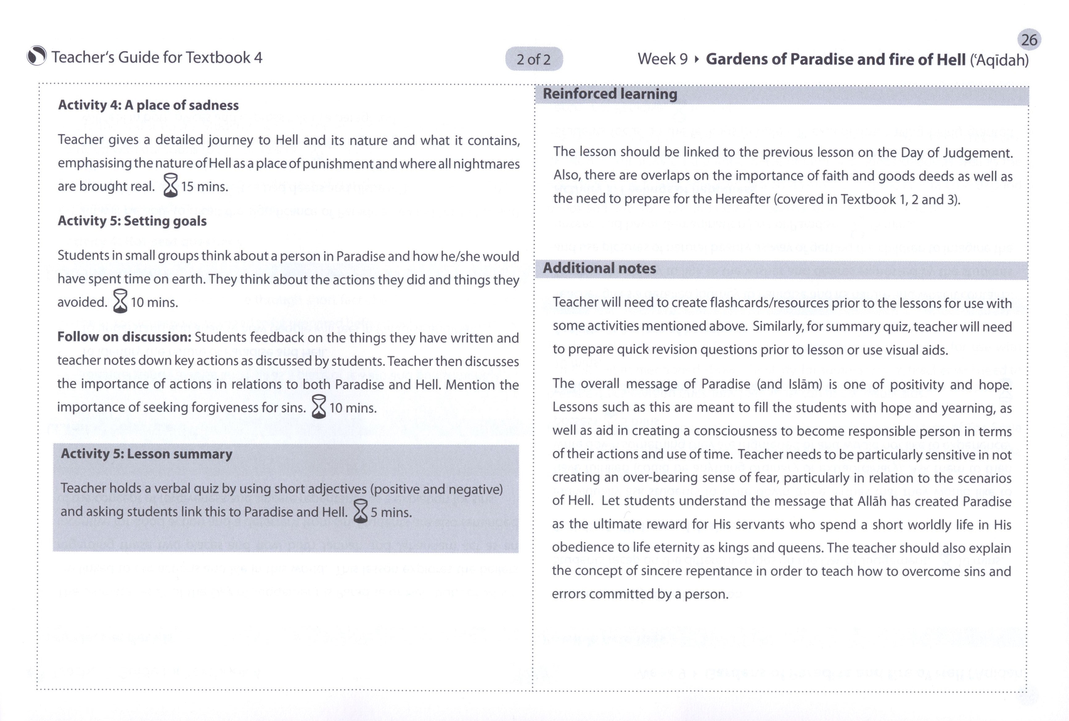 Safar Teacher’s Guide for Islamic Studies Book 4
