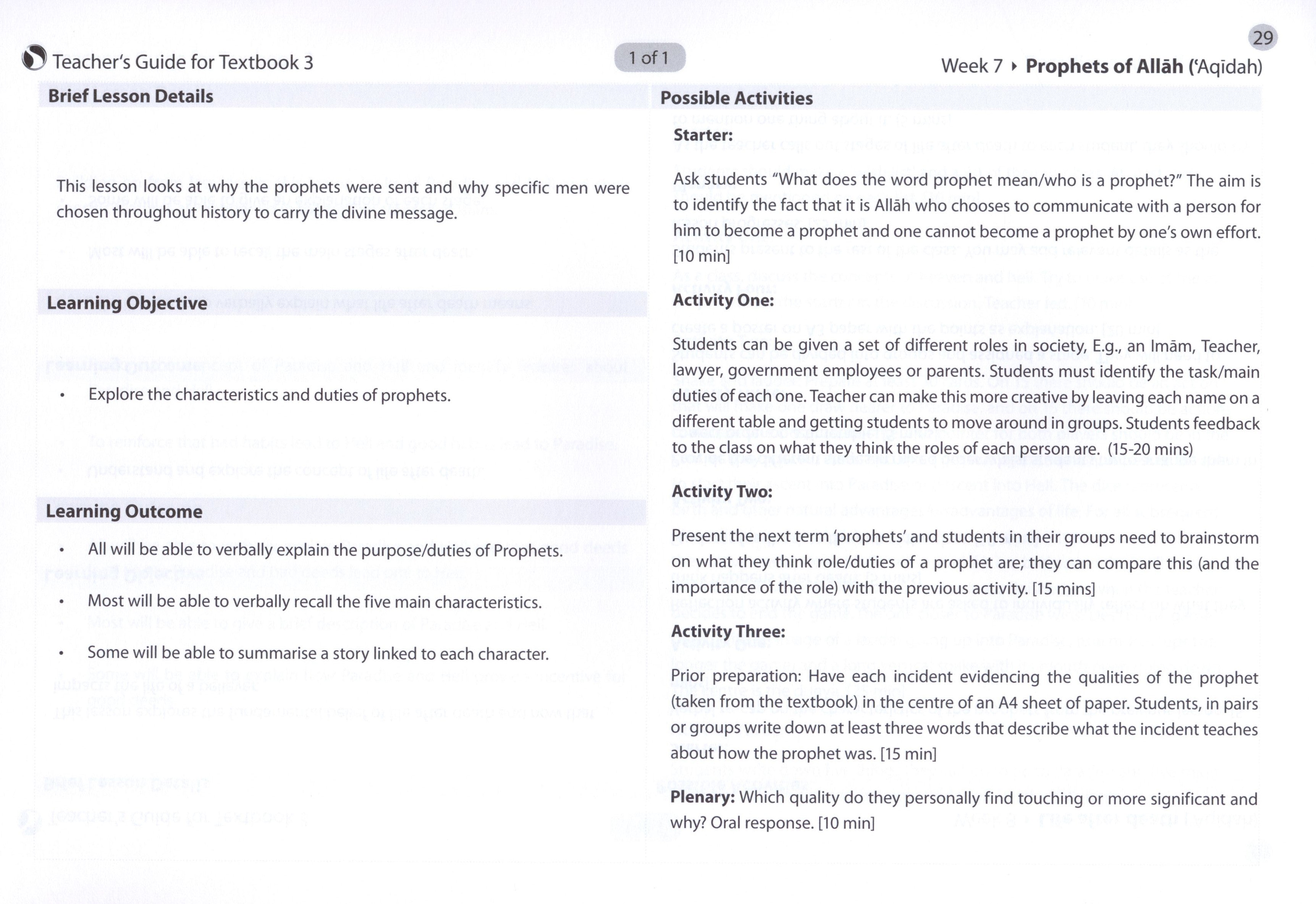 Safar Teacher’s Guide for Islamic Studies Book 3
