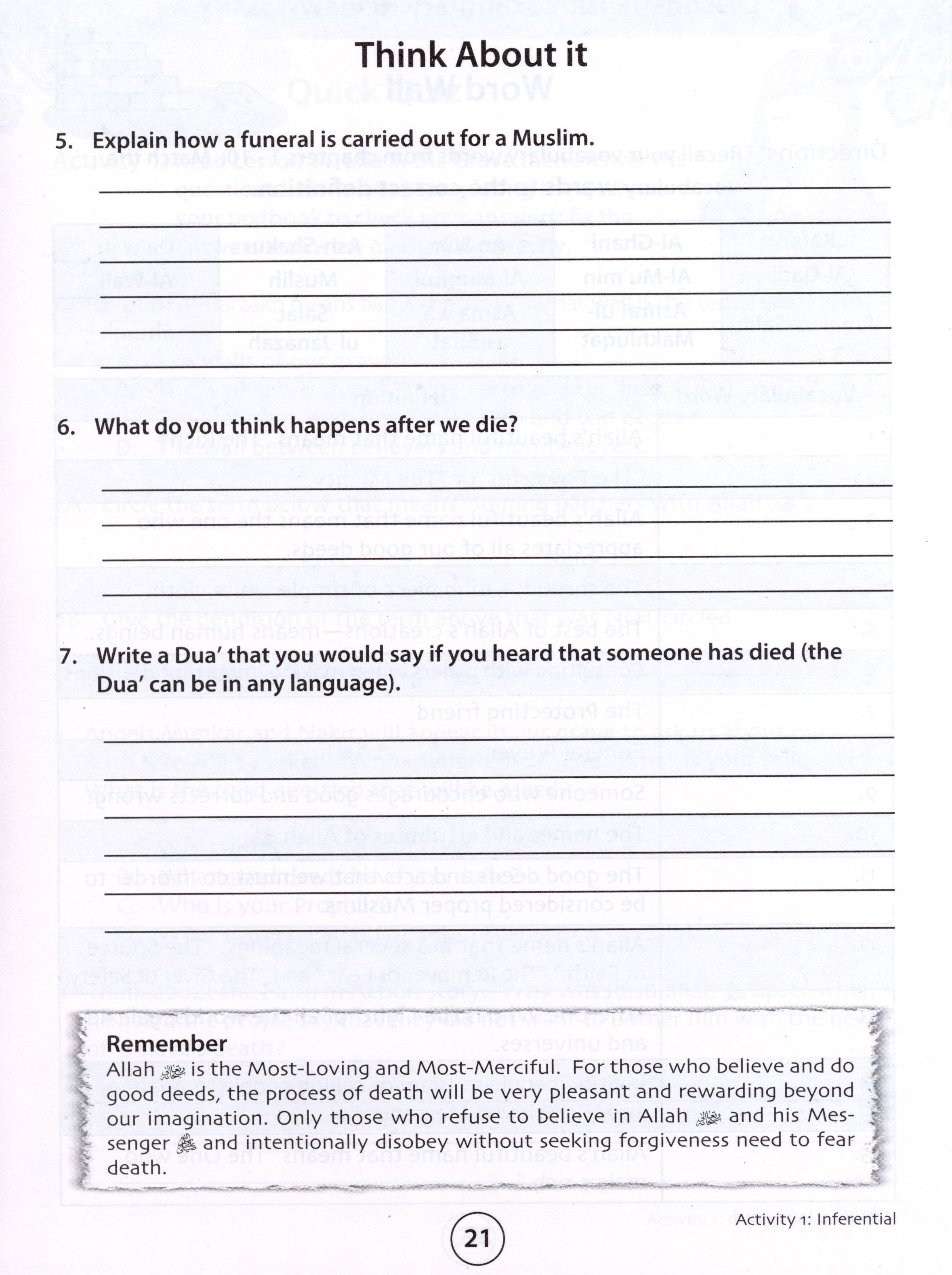 We Are Muslims Workbook Grade 6