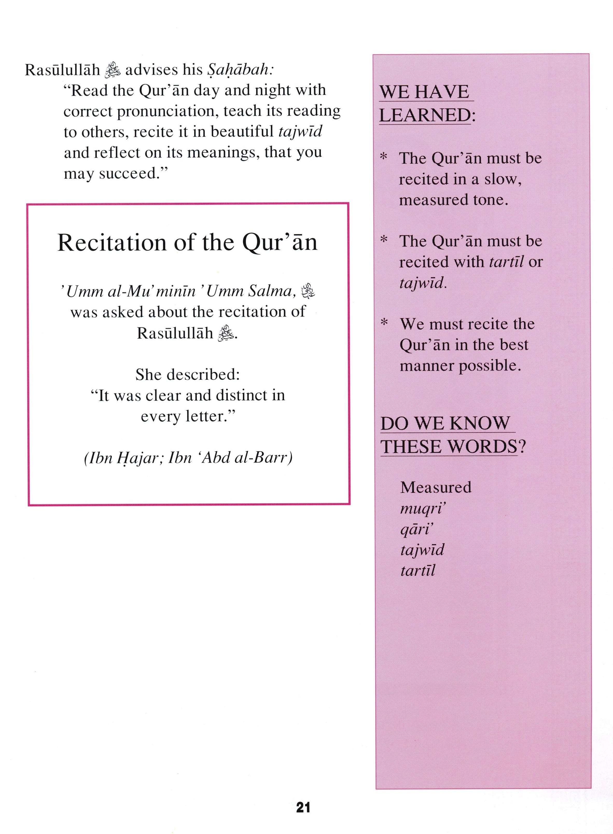 Teachings of the Qur'an Textbook Volume 1