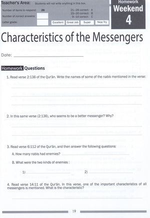 Weekend Learning Islamic Studies Workbook Level 5