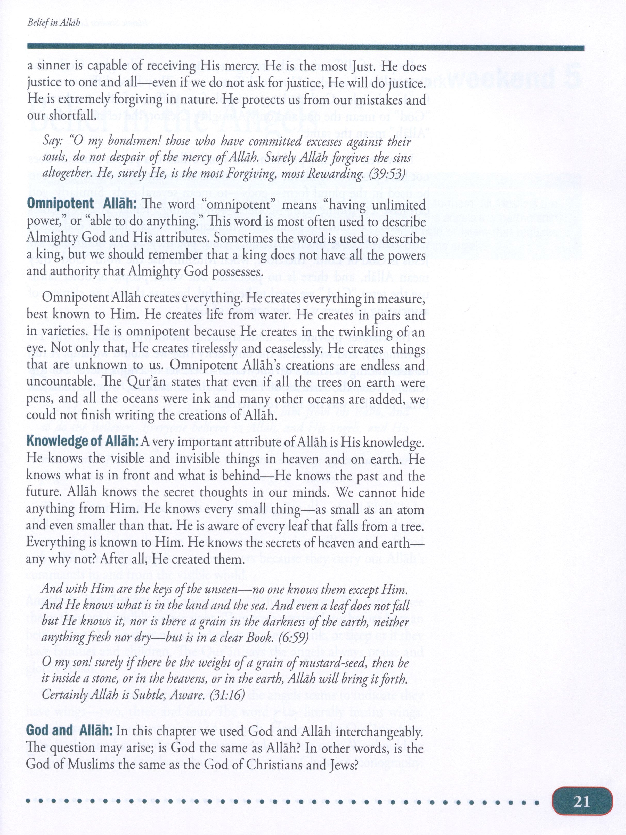 Weekend Learning Islamic Studies Level 11 & 12
