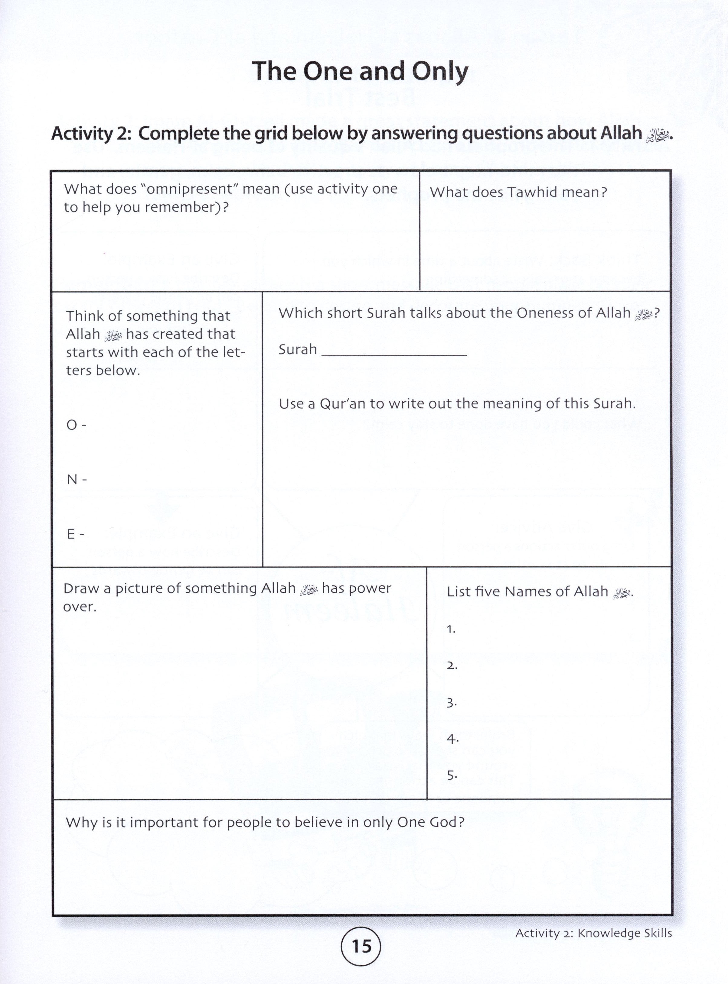 We Are Muslims Workbook Grade 5