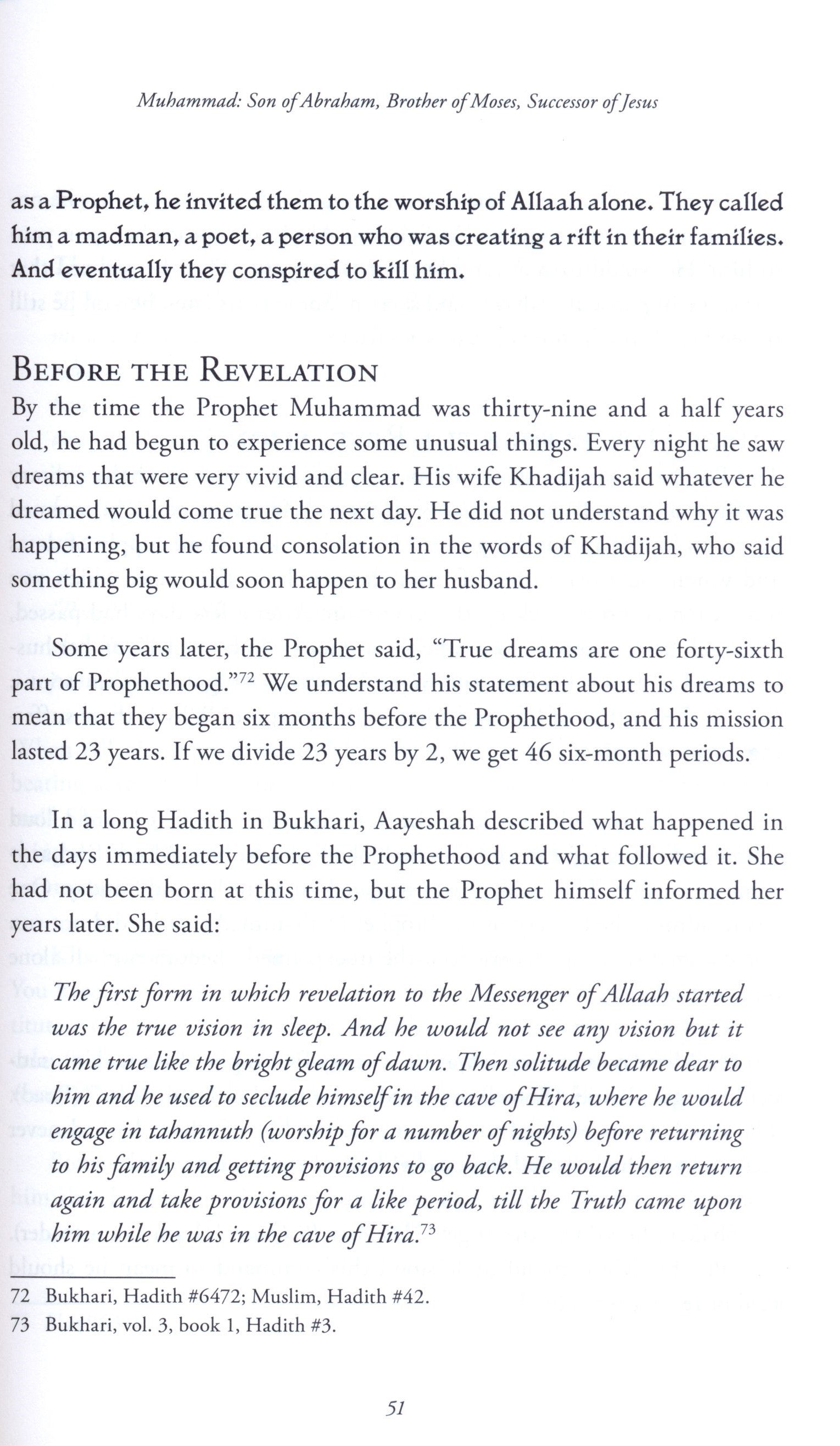 Muhammad Son of Abraham, Brother of Moses, Successor of Jesus