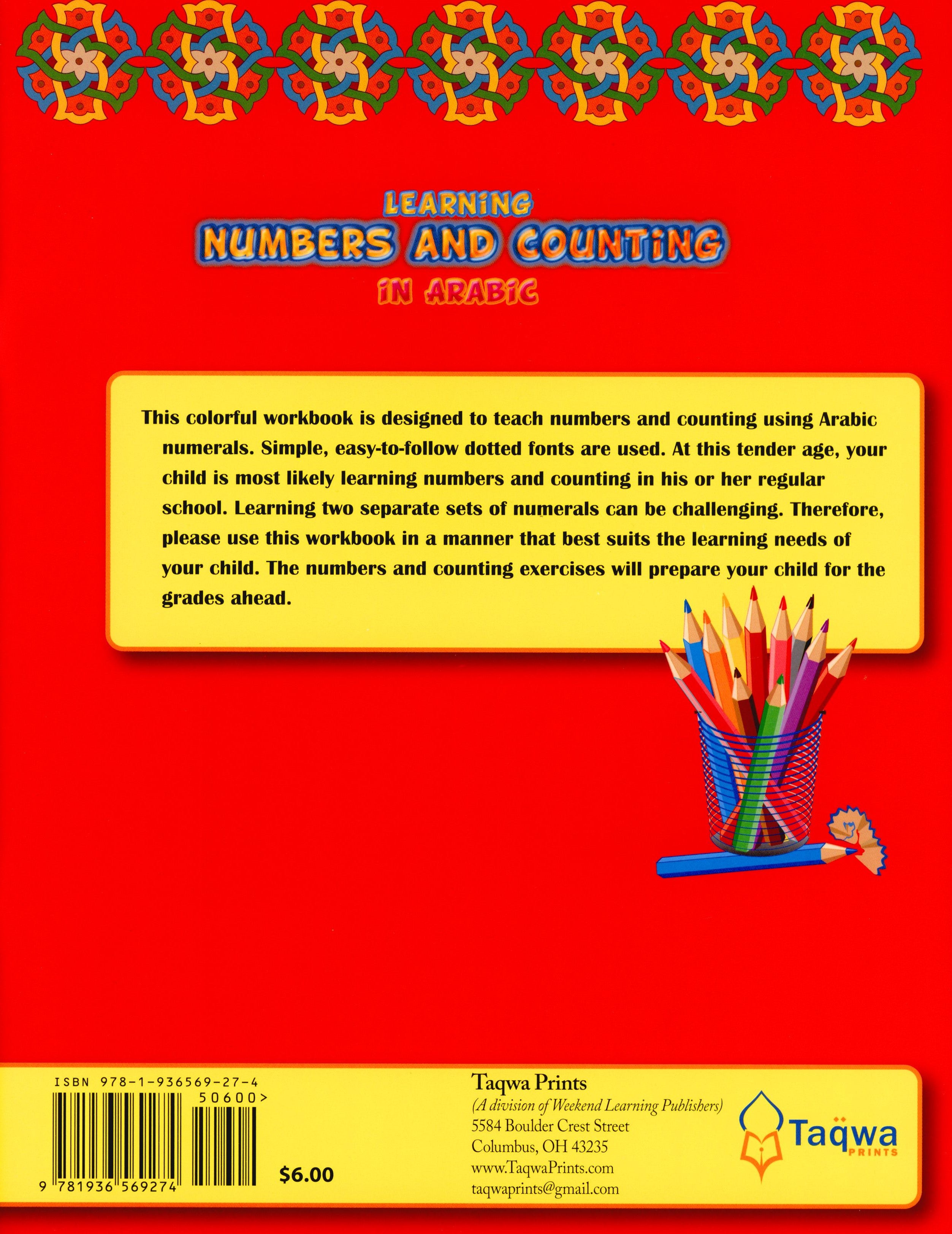 Learning Numbers and Counting in Arabic