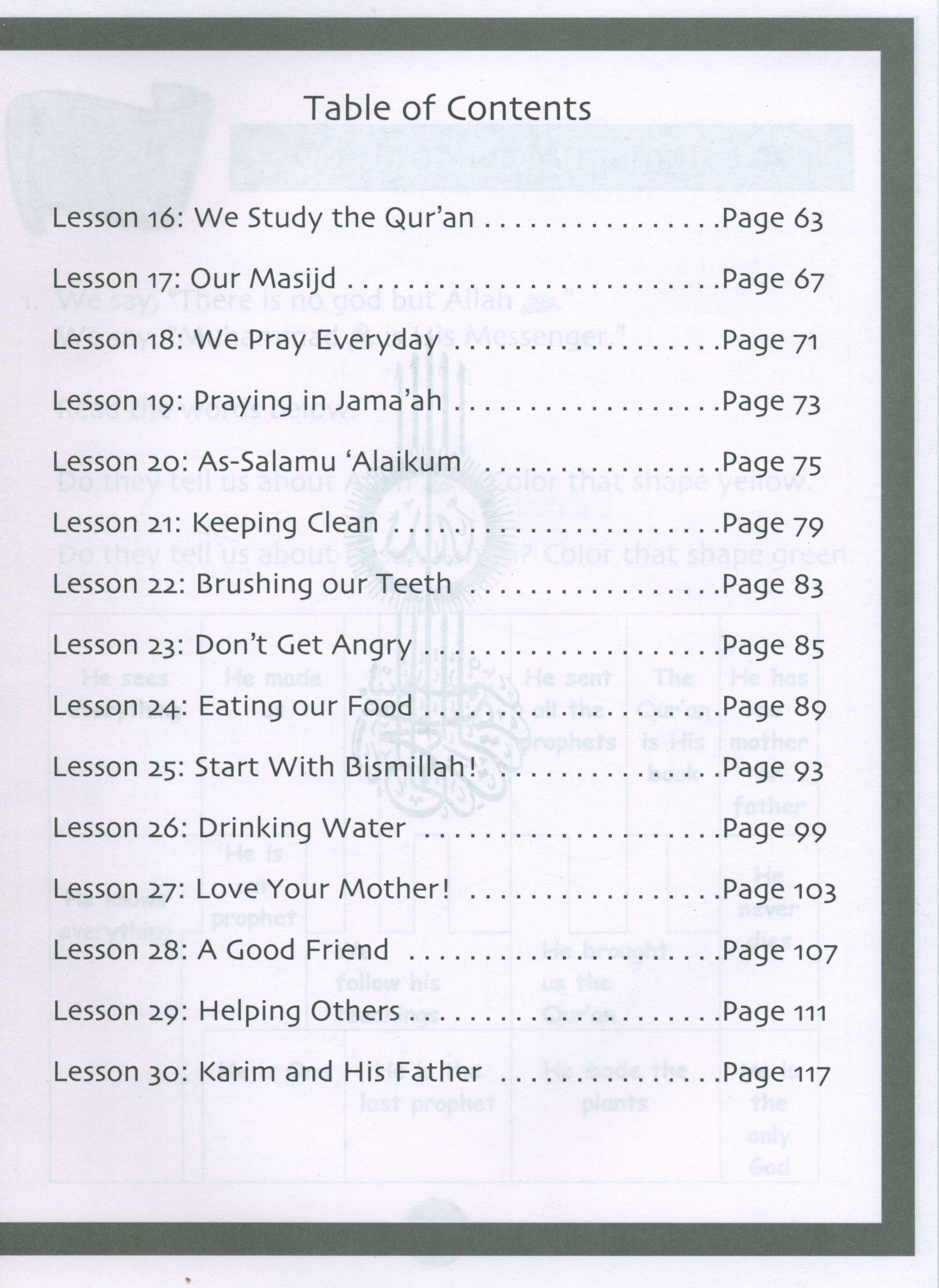 Sirah of our Prophet Grade 1: Workbook