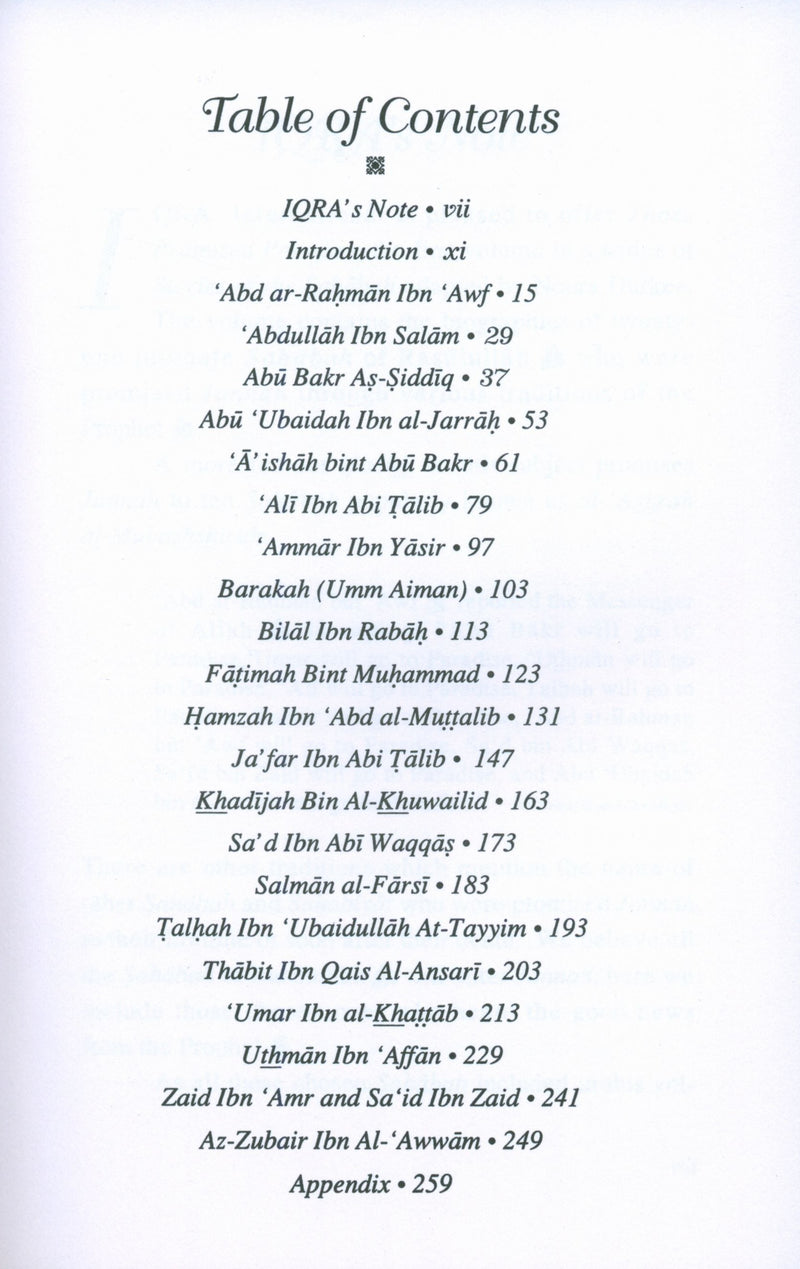 Stories of the Sahabah Volume 1 - Those Promised Paradise