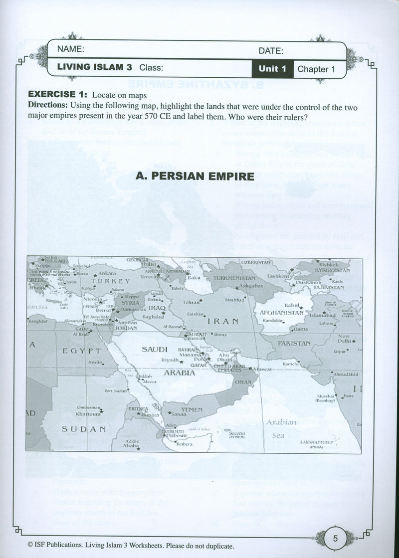 Living Islam Worksheets Level 3 - Prophet of Mercy (10th Grade)