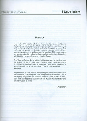 I Love Islam Teacher / Parent Guide Level 1 - First Edition