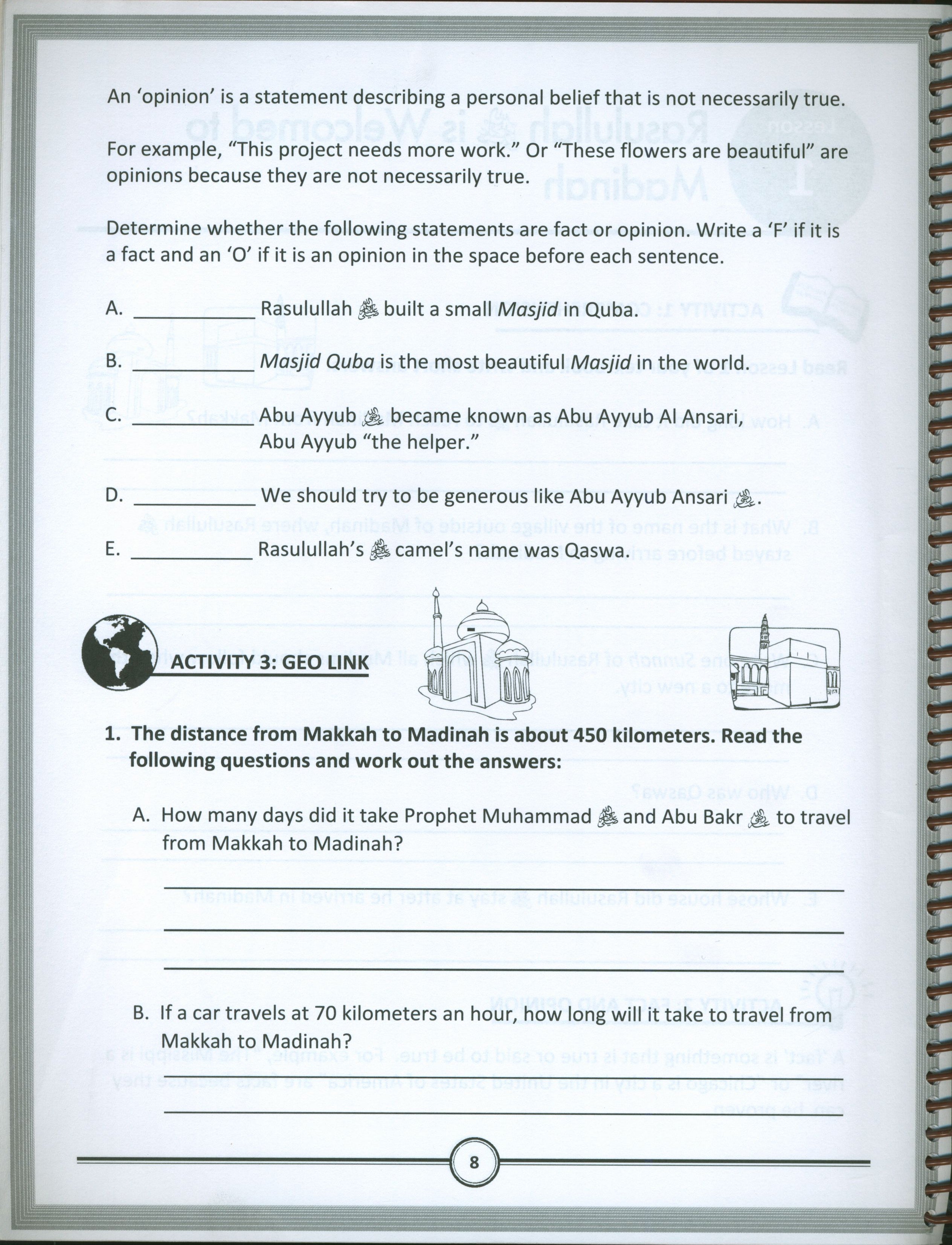 Sirah of our Prophet Grade 6: Workbook