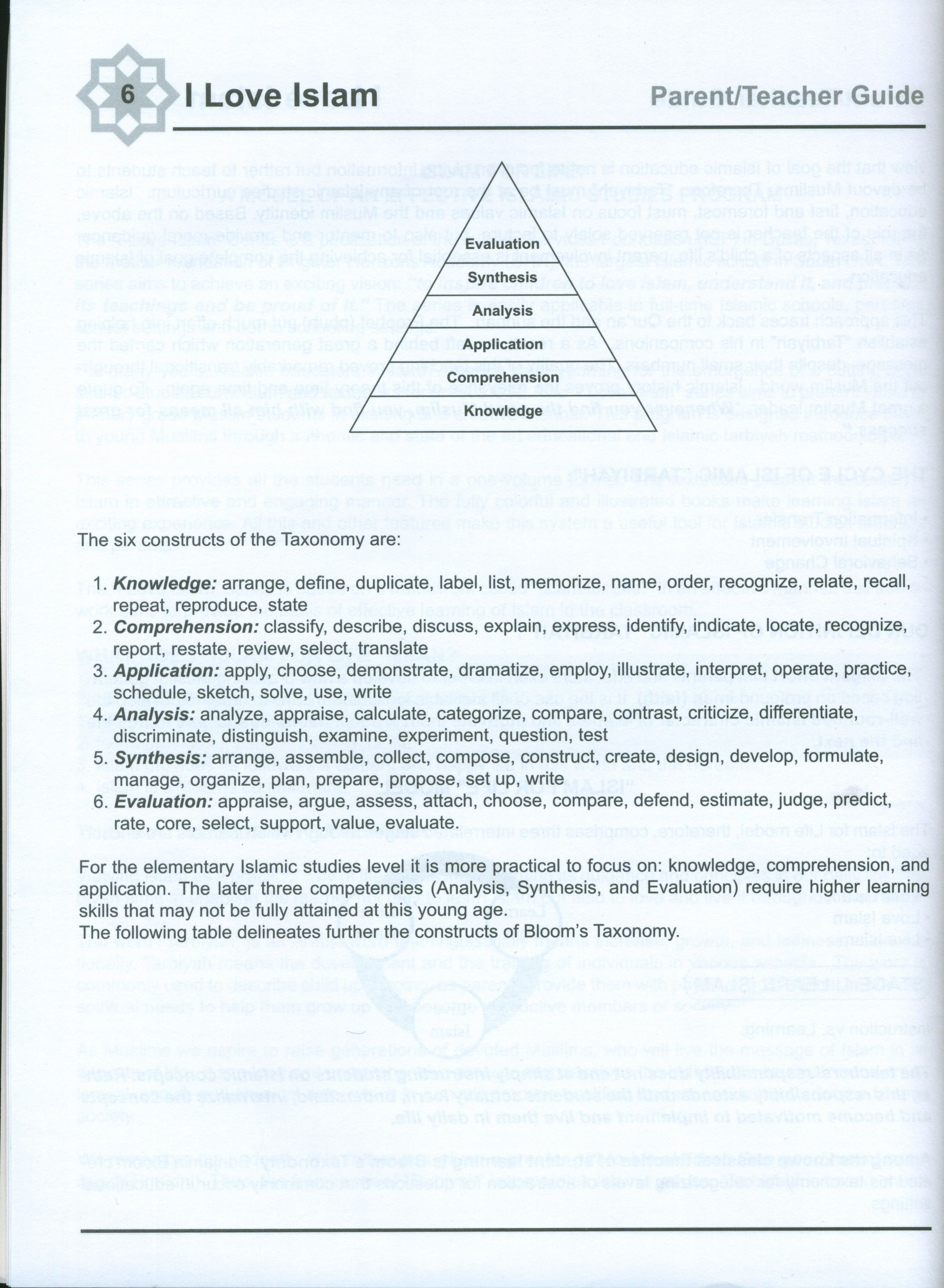 I Love Islam Teacher / Parent Guide Level 1 - First Edition