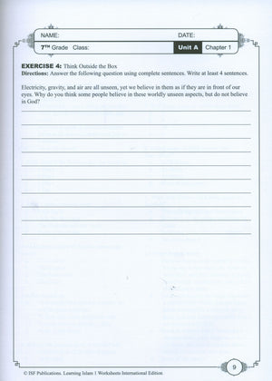 Learning Islam Weekend Edition Worksheets Level 1 (6th Grade)