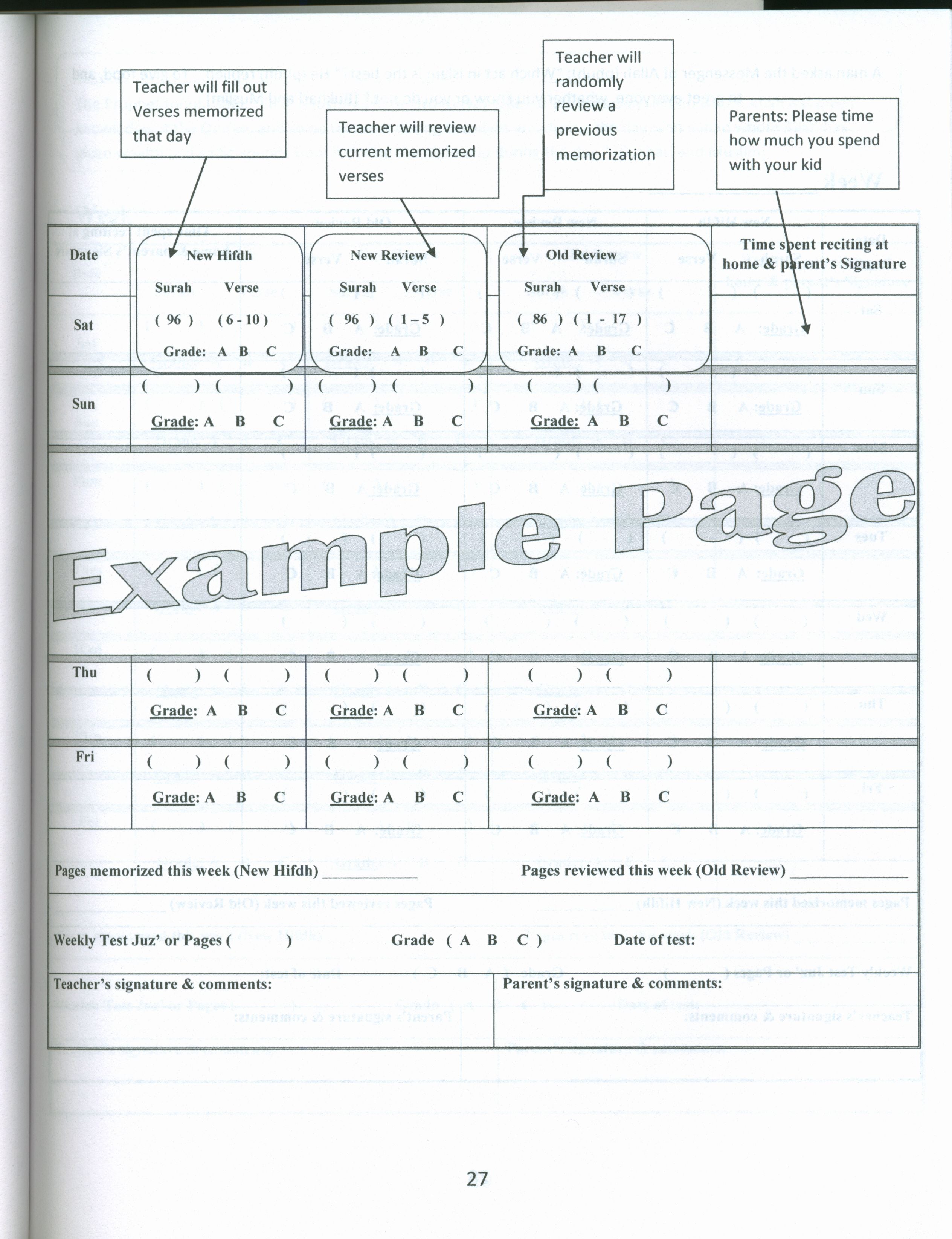 Qur'an Student Planner
