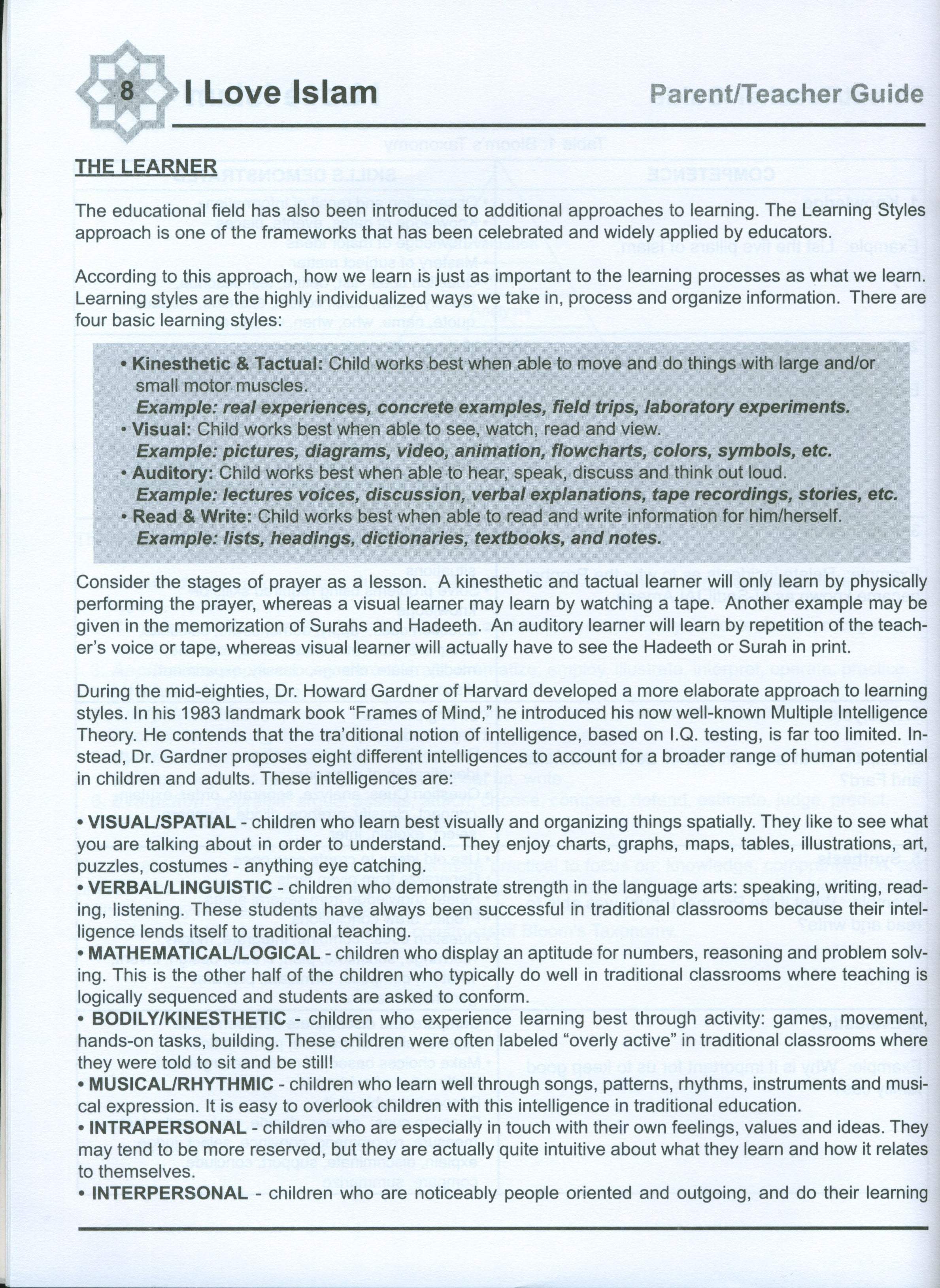 I Love Islam Teacher / Parent Guide Level 1 - First Edition
