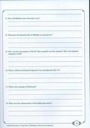 Living Islam Worksheets Level 3 - Prophet of Mercy (10th Grade)