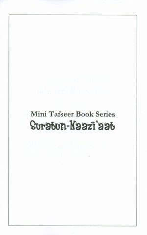 Mini Tafseer Book Suratun Naazi'aat (Surah 79)