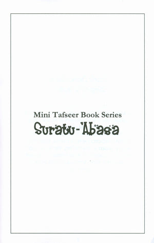 Mini Tafseer Book Suratu 'Abasa (Surah 80)