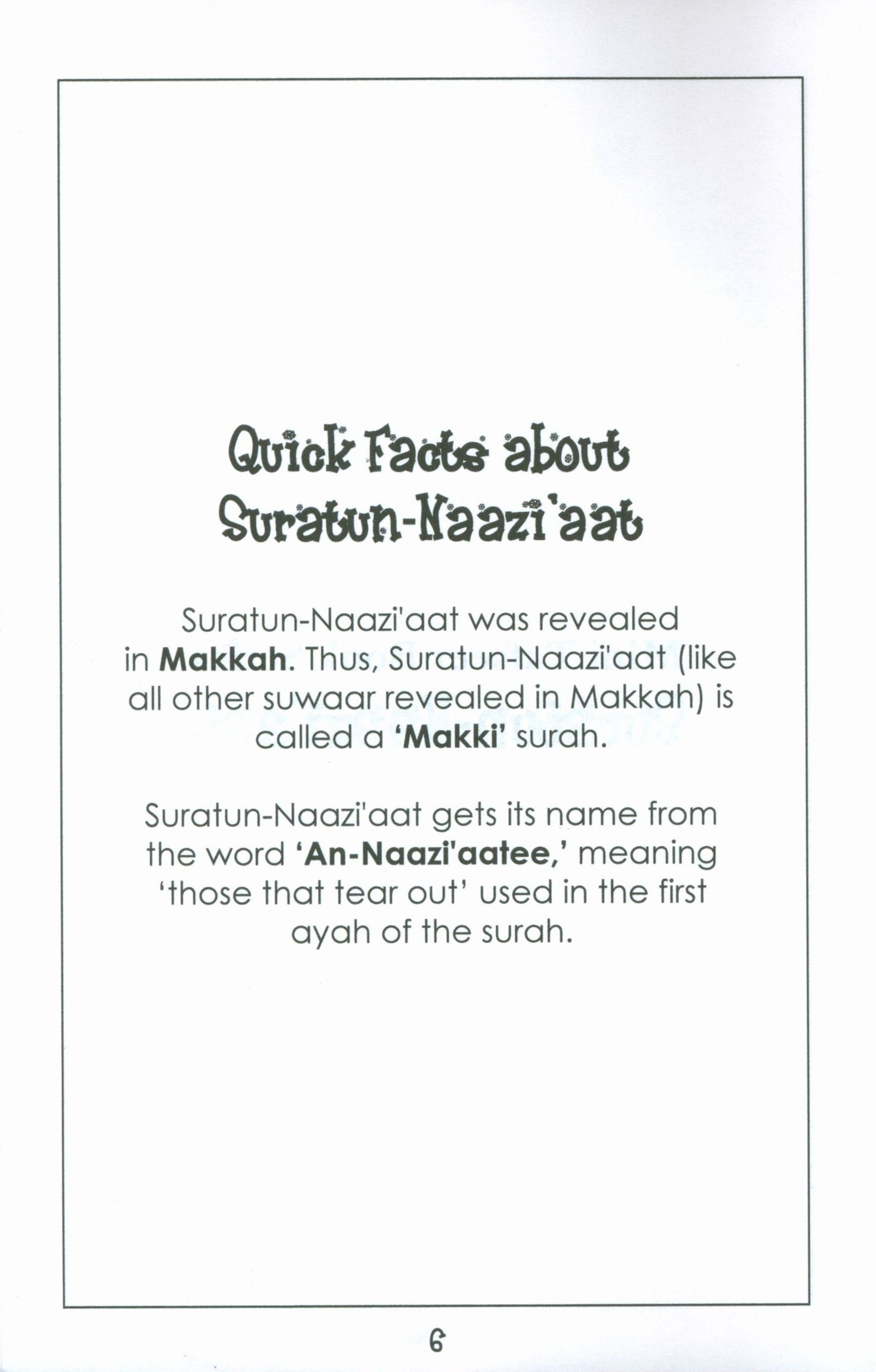 Mini Tafseer Book Suratun Naazi'aat (Surah 79)