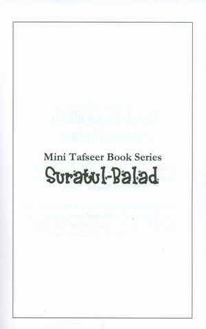 Mini Tafseer Book Suratul Balad (Surah 90)