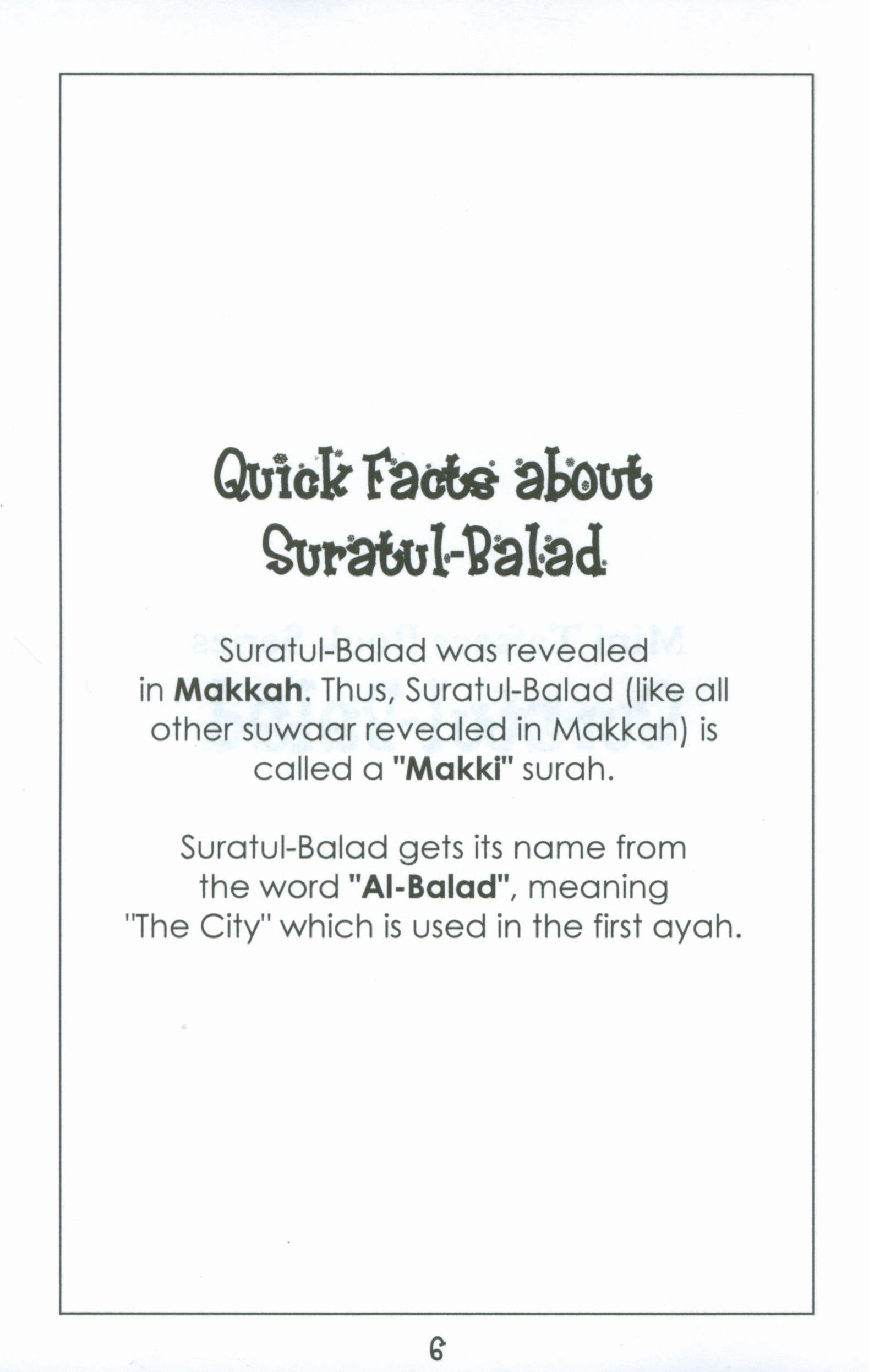 Mini Tafseer Book Suratul Balad (Surah 90)