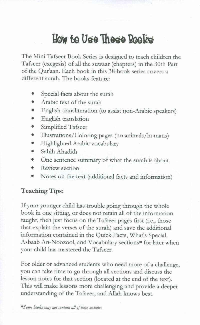 Mini Tafseer Book Suratul Taariq (Surah 86)
