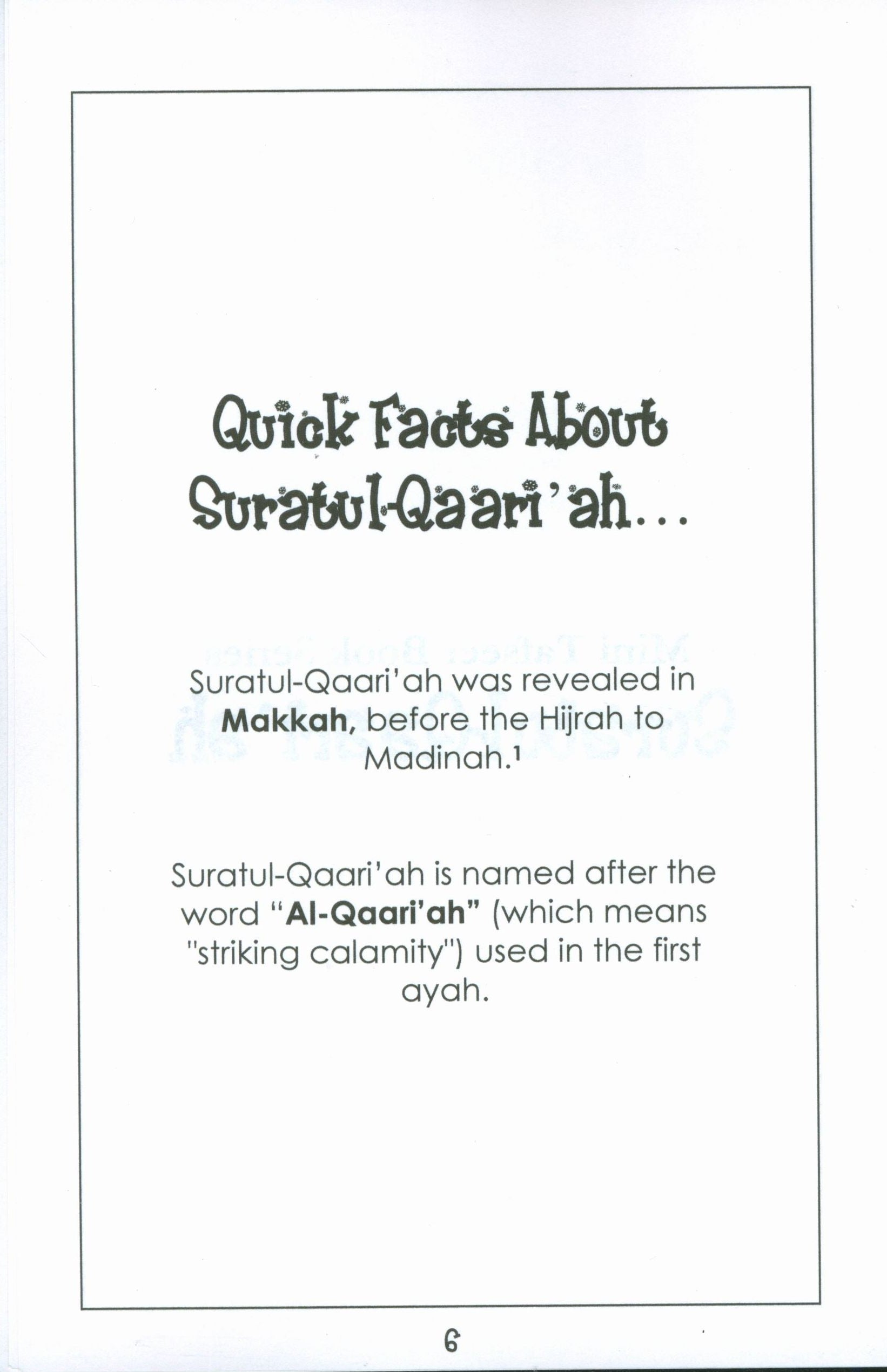 Mini Tafseer Book Suratul Qaari'ah (Surah 101)