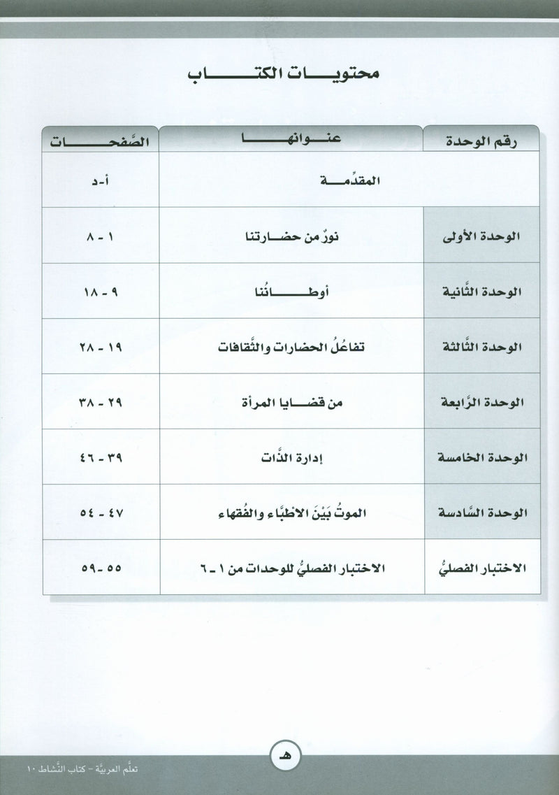 ICO Learn Arabic Workbook Level 10 Part 1 تعلم العربية كتاب التدريبات